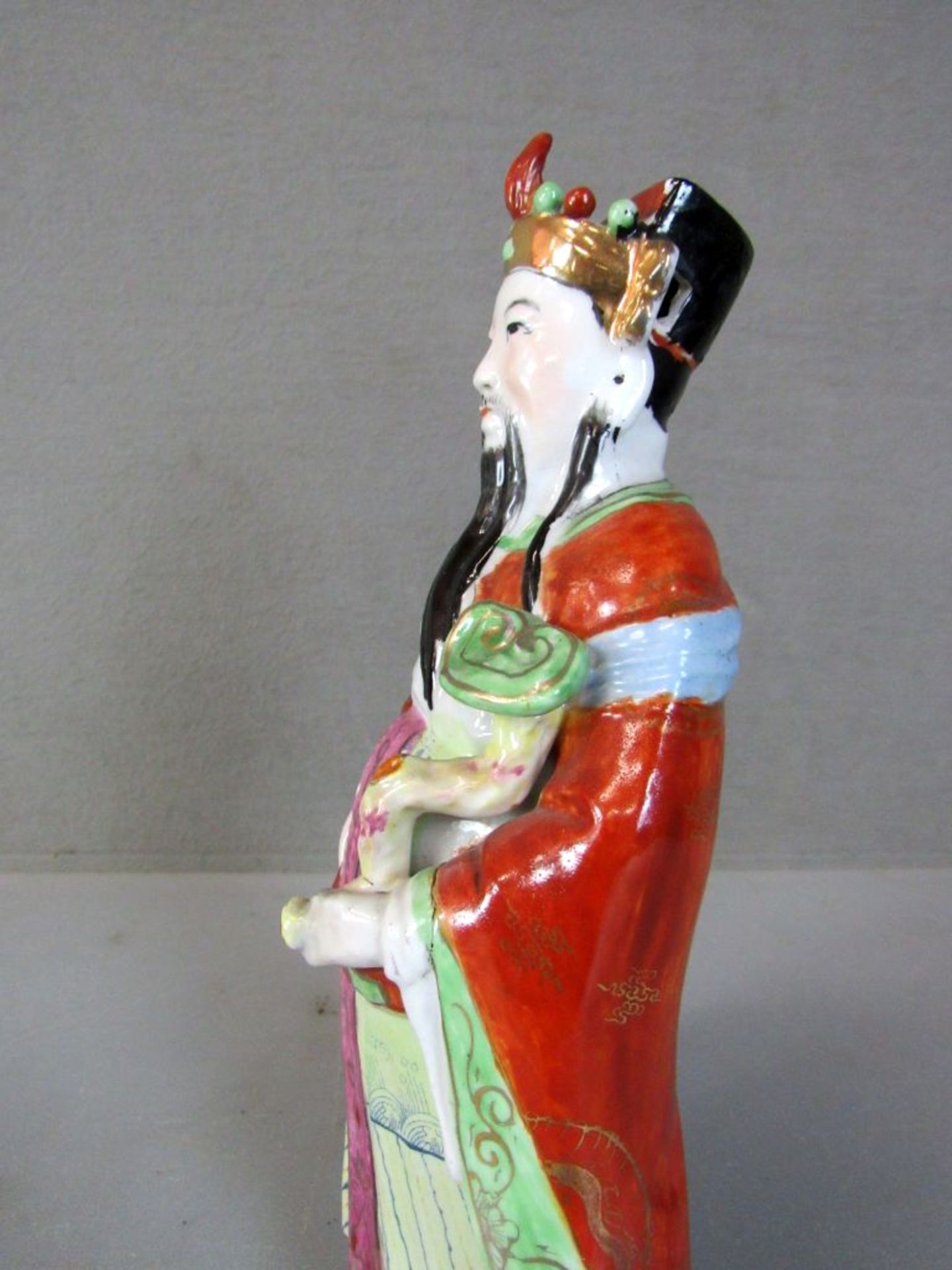 Porzellanfigur Asiat 34cm hoch - Bild 6 aus 7