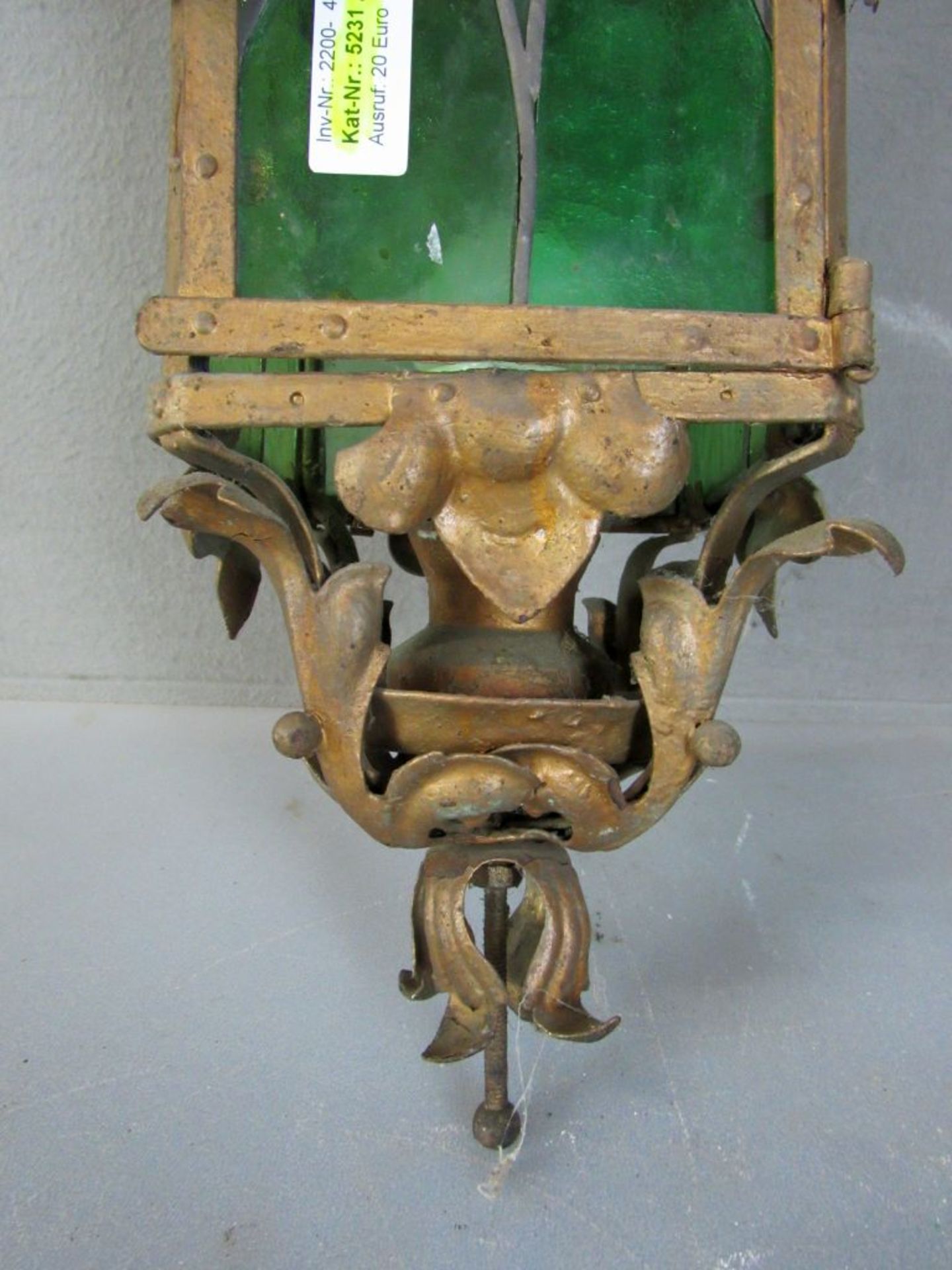 Antike Bleiglaslampe um 1900 67cm - Bild 4 aus 9