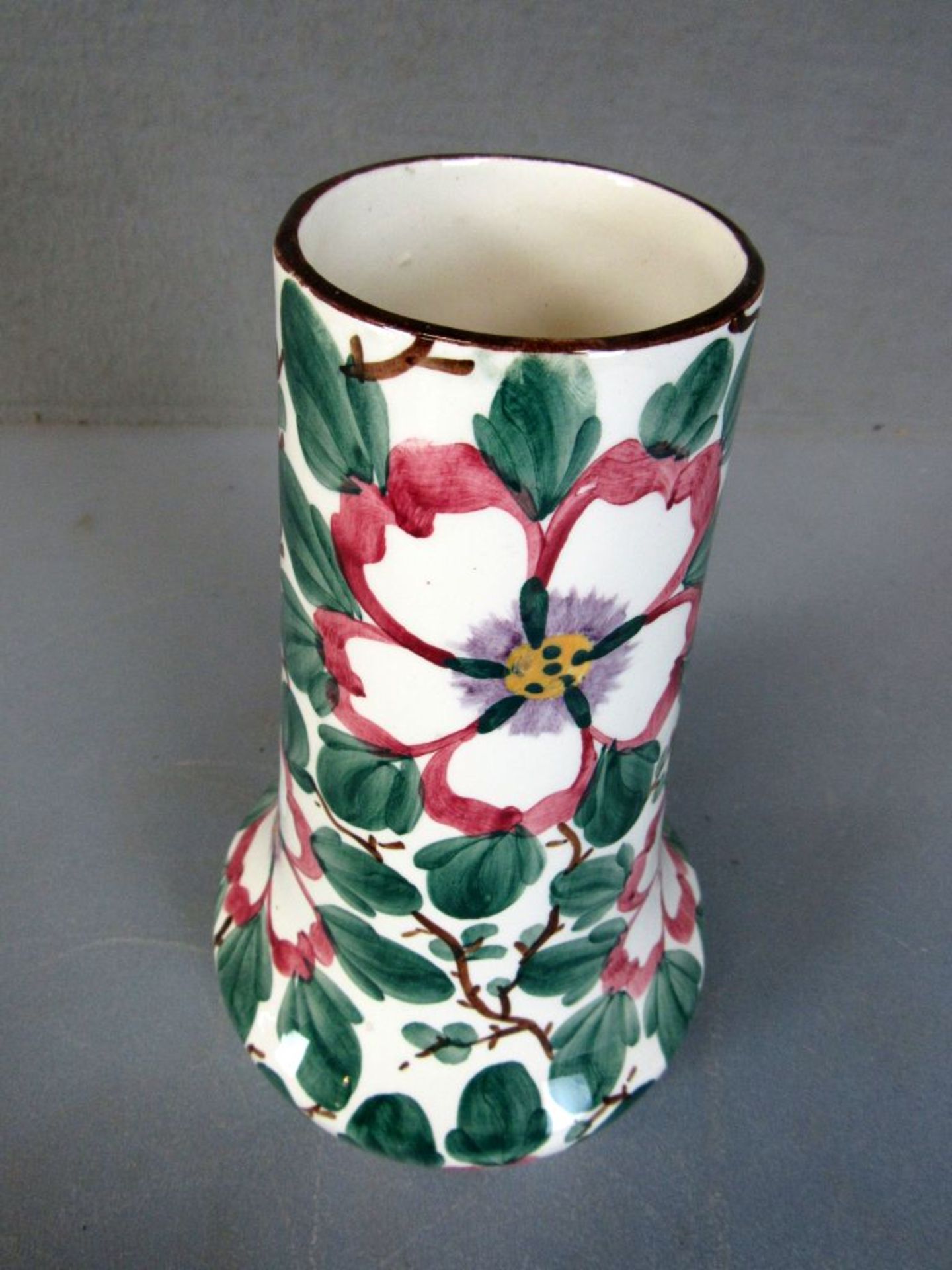 Vase Jugendstil lasierte Keramik - Bild 2 aus 4