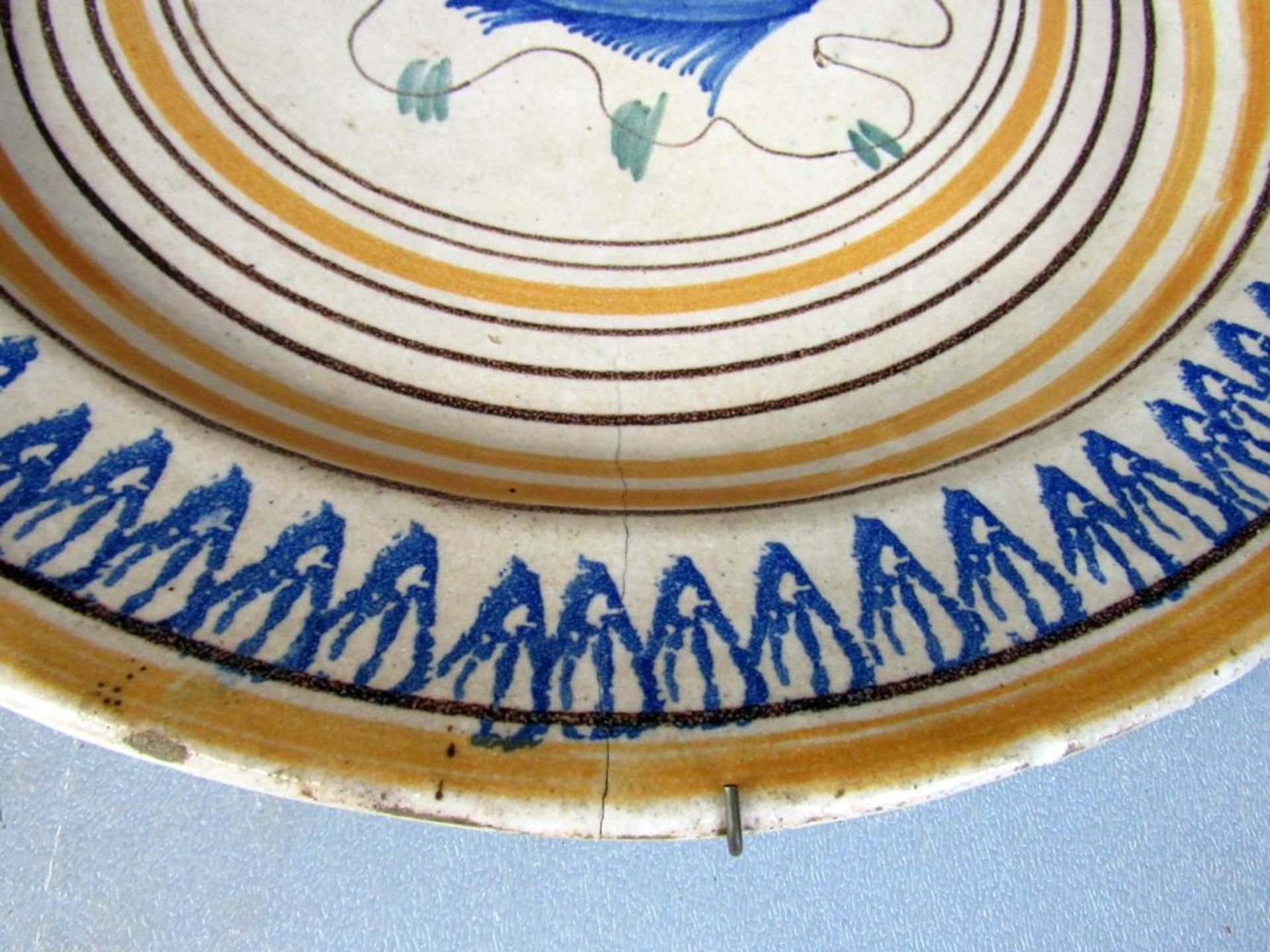 Antiker Wandteller lasierte Keramik - Bild 7 aus 9