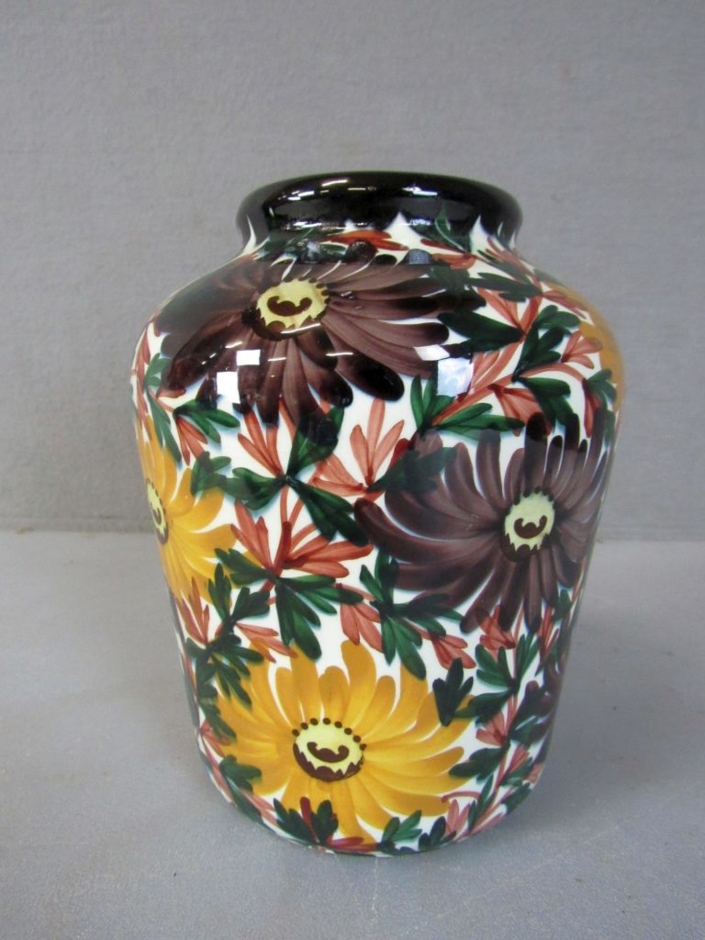 Vase Jugendstil farbenfroh lasierte