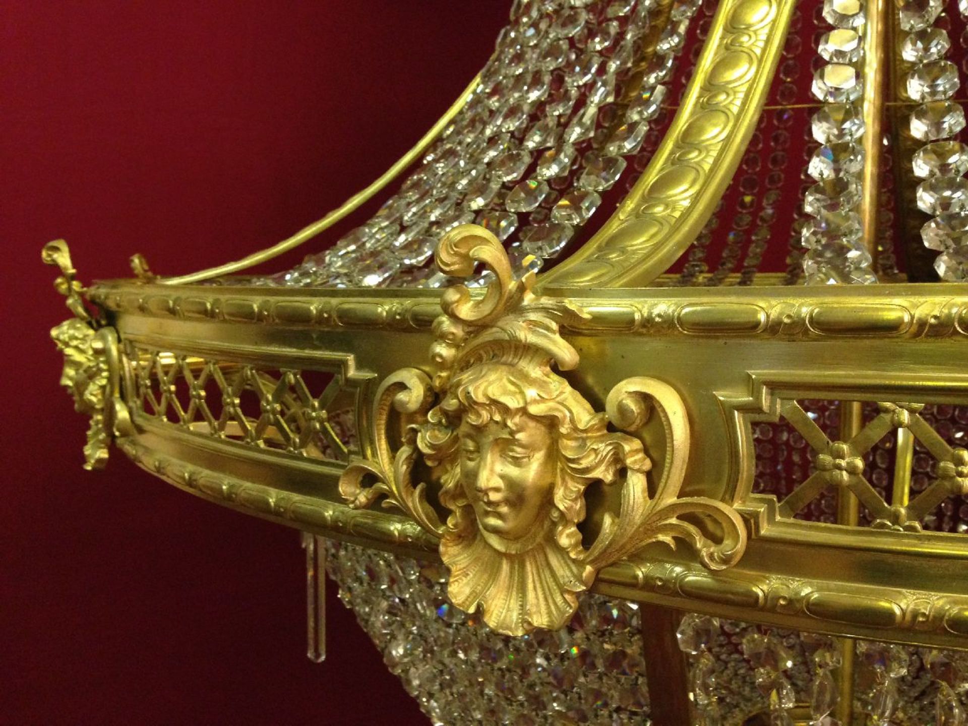 Antiker Kronleuchter feuervergoldete - Bild 9 aus 12