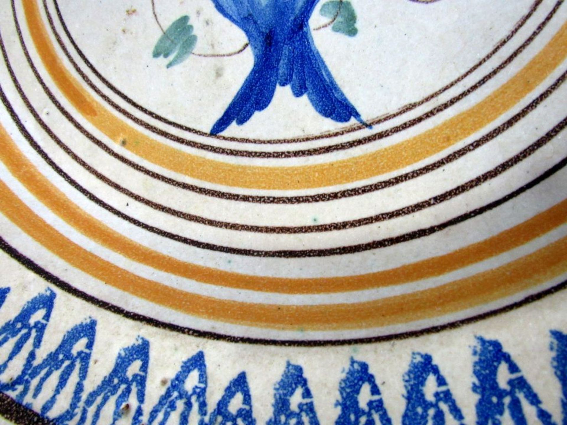 Antiker Wandteller lasierte Keramik - Bild 6 aus 9