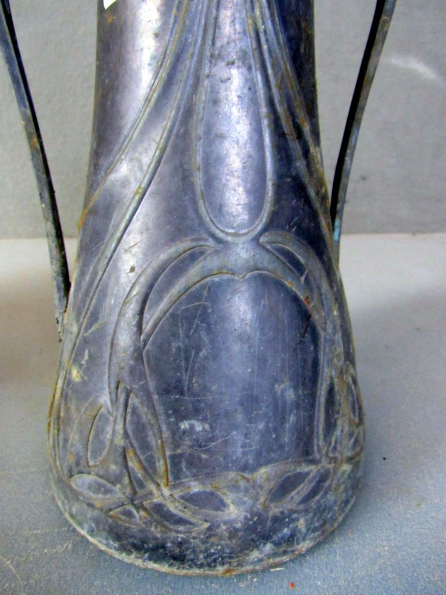 Antike Jugendstil Zinnvase 30cm - Image 3 of 6