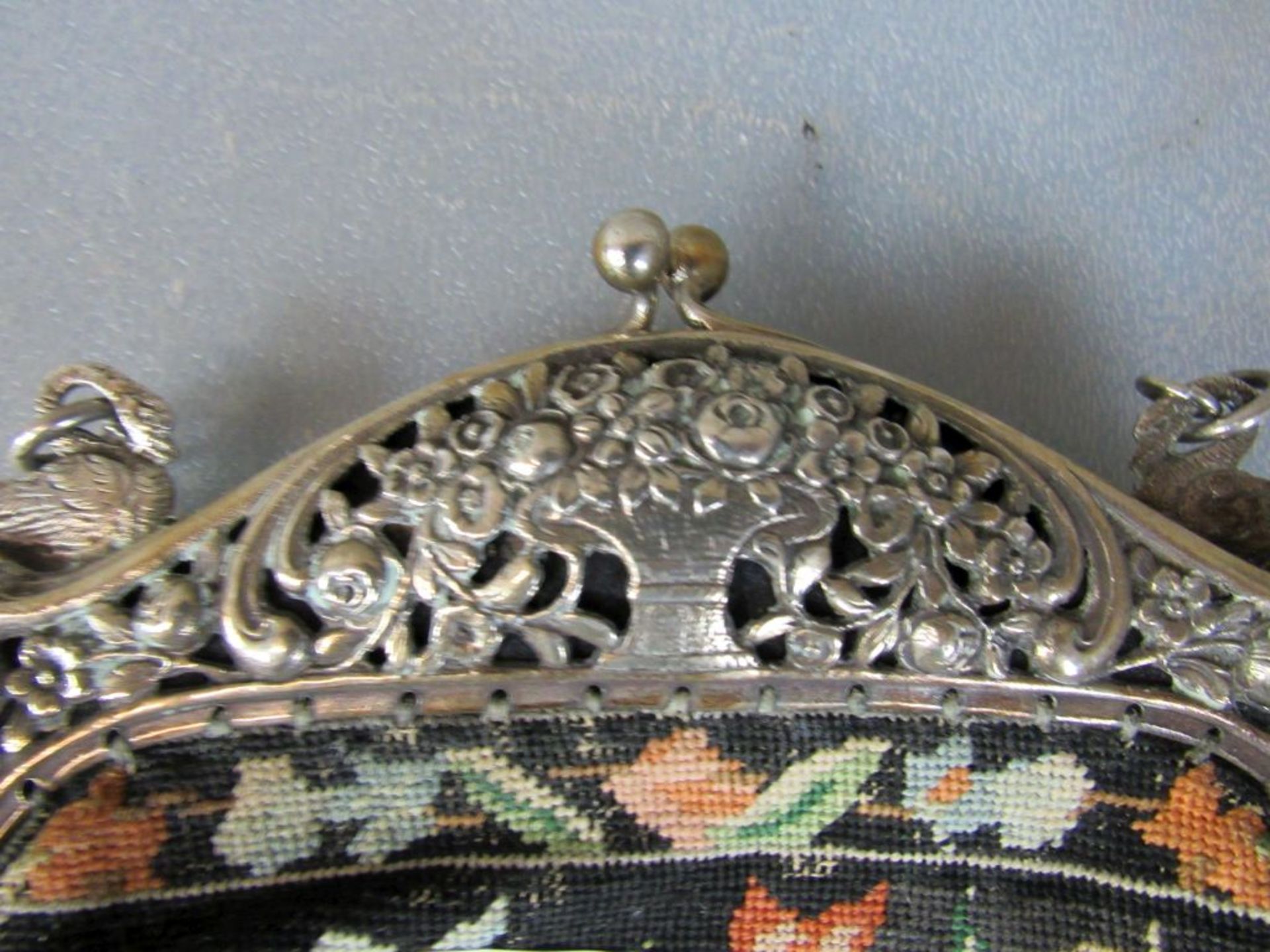 Antike Damenhandtasche mit 800er - Bild 4 aus 10