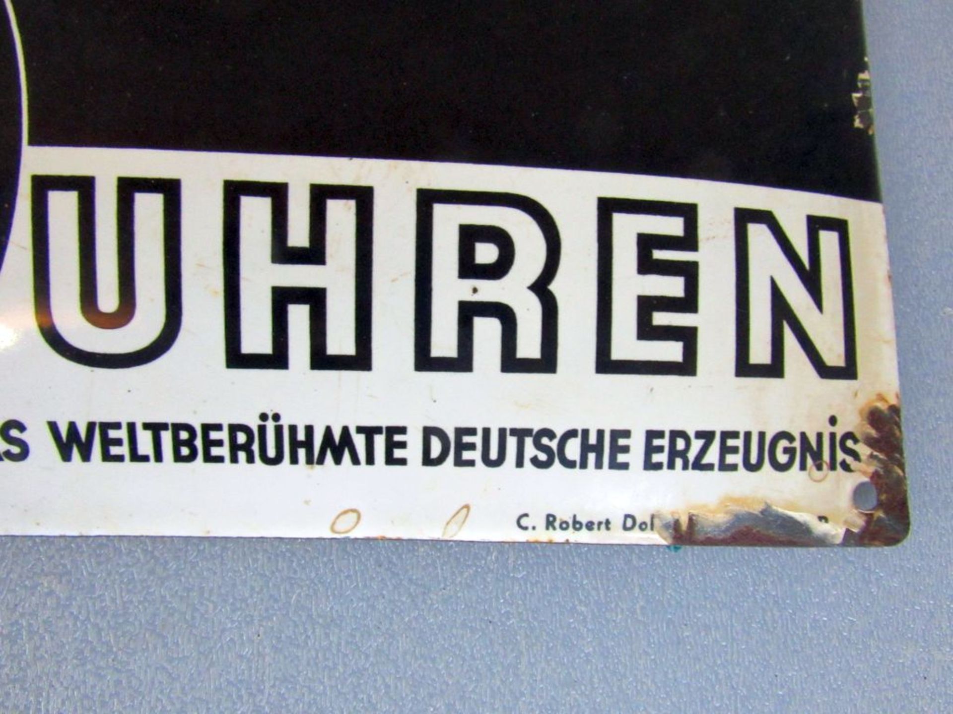 Antikes Emailleschild Junghans Uhren - Image 3 of 7