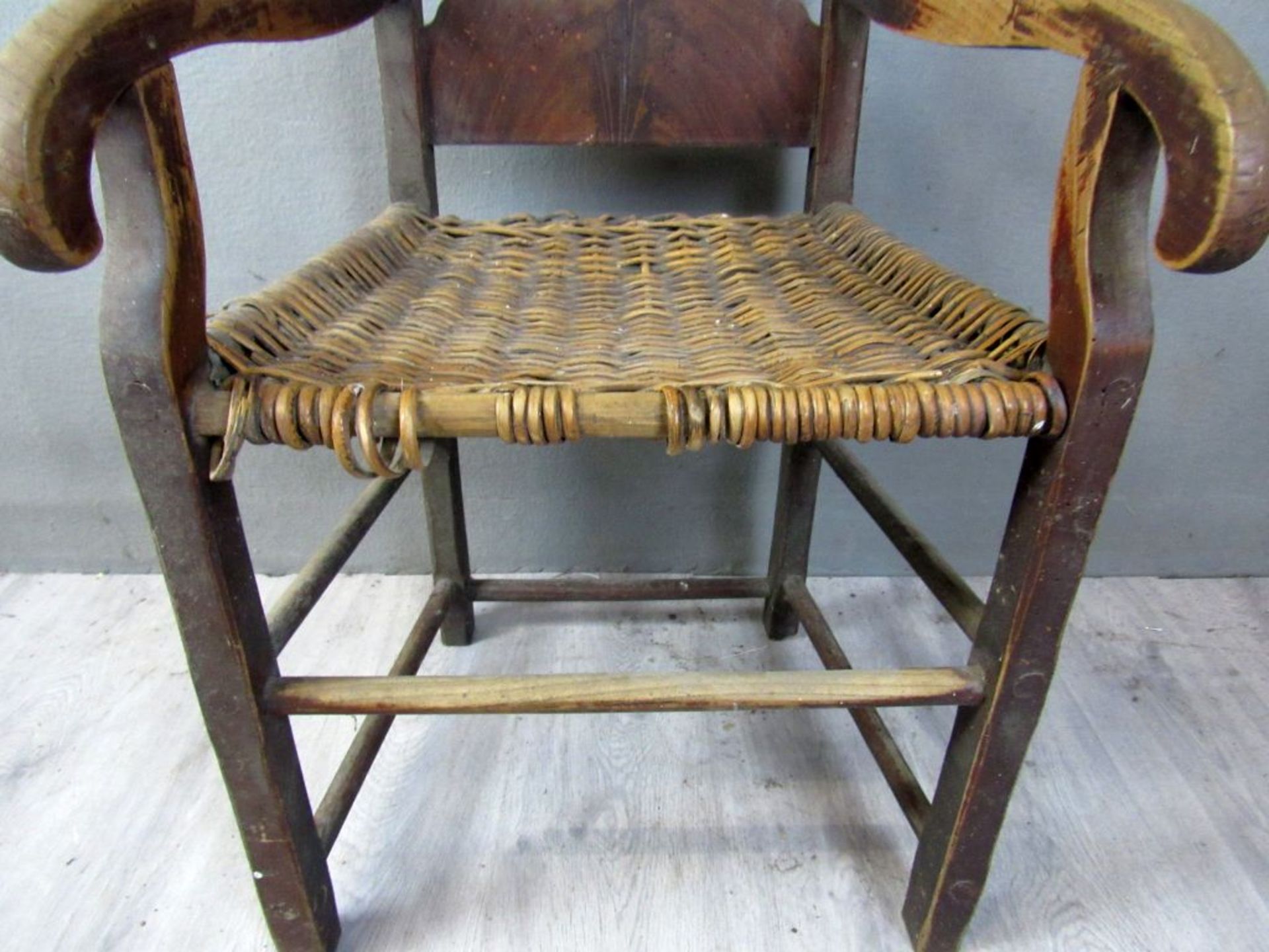 Antiker Stuhl Armlehnen Hochzeitsstuhl - Image 6 of 8