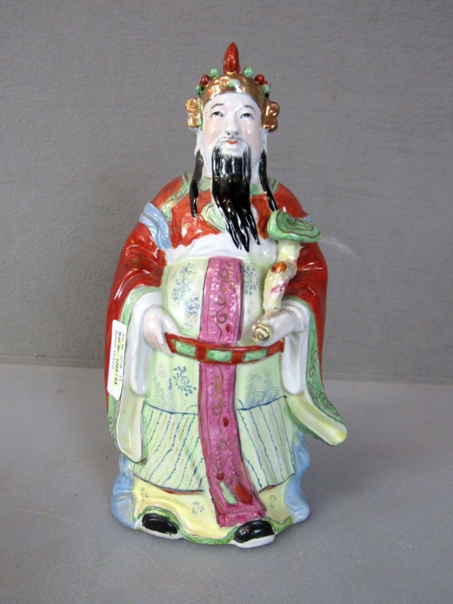 Porzellanfigur Asiat 34cm hoch