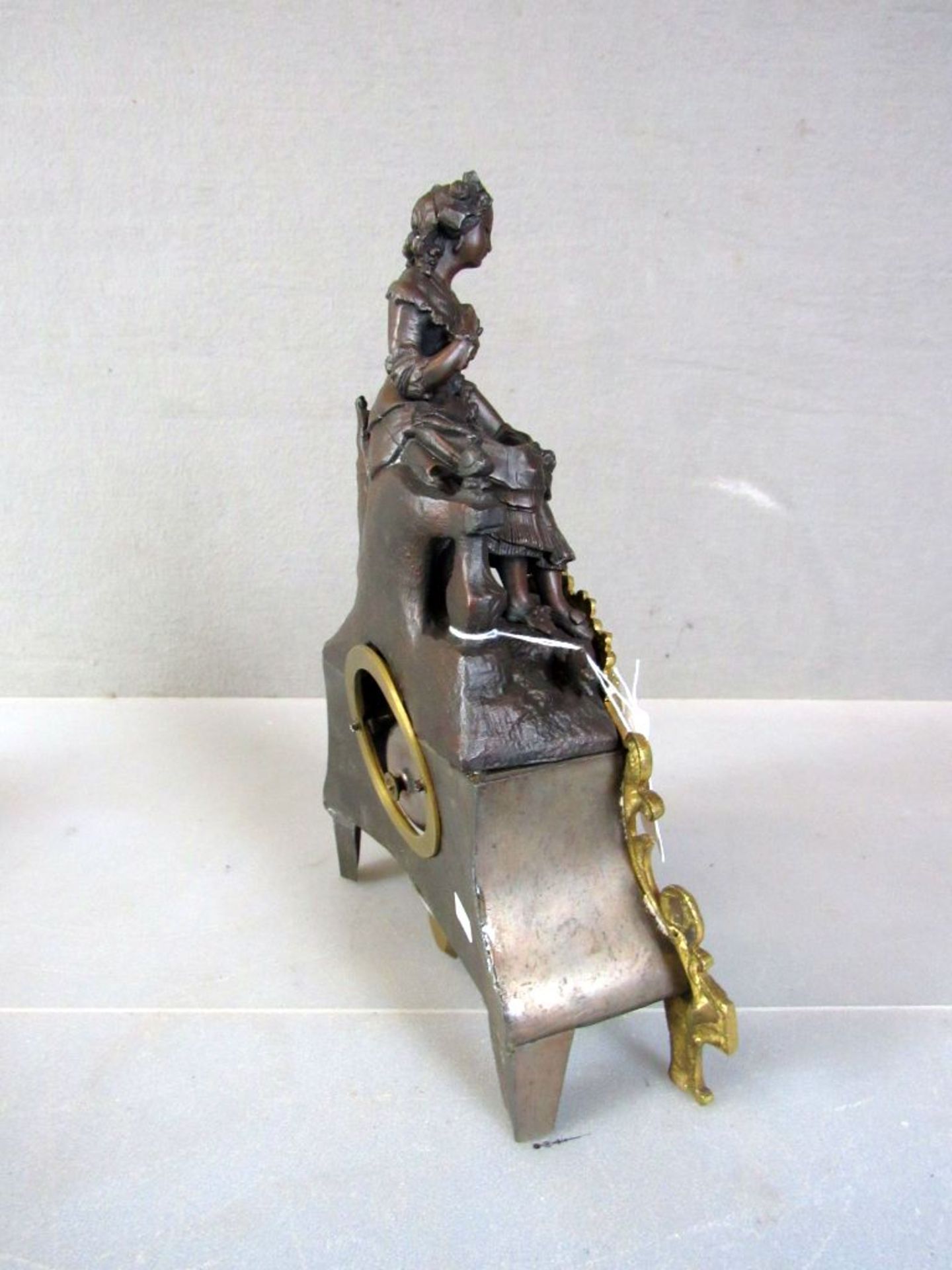 Antike Figurenuhr Pendule um 1870 34cm - Image 7 of 10