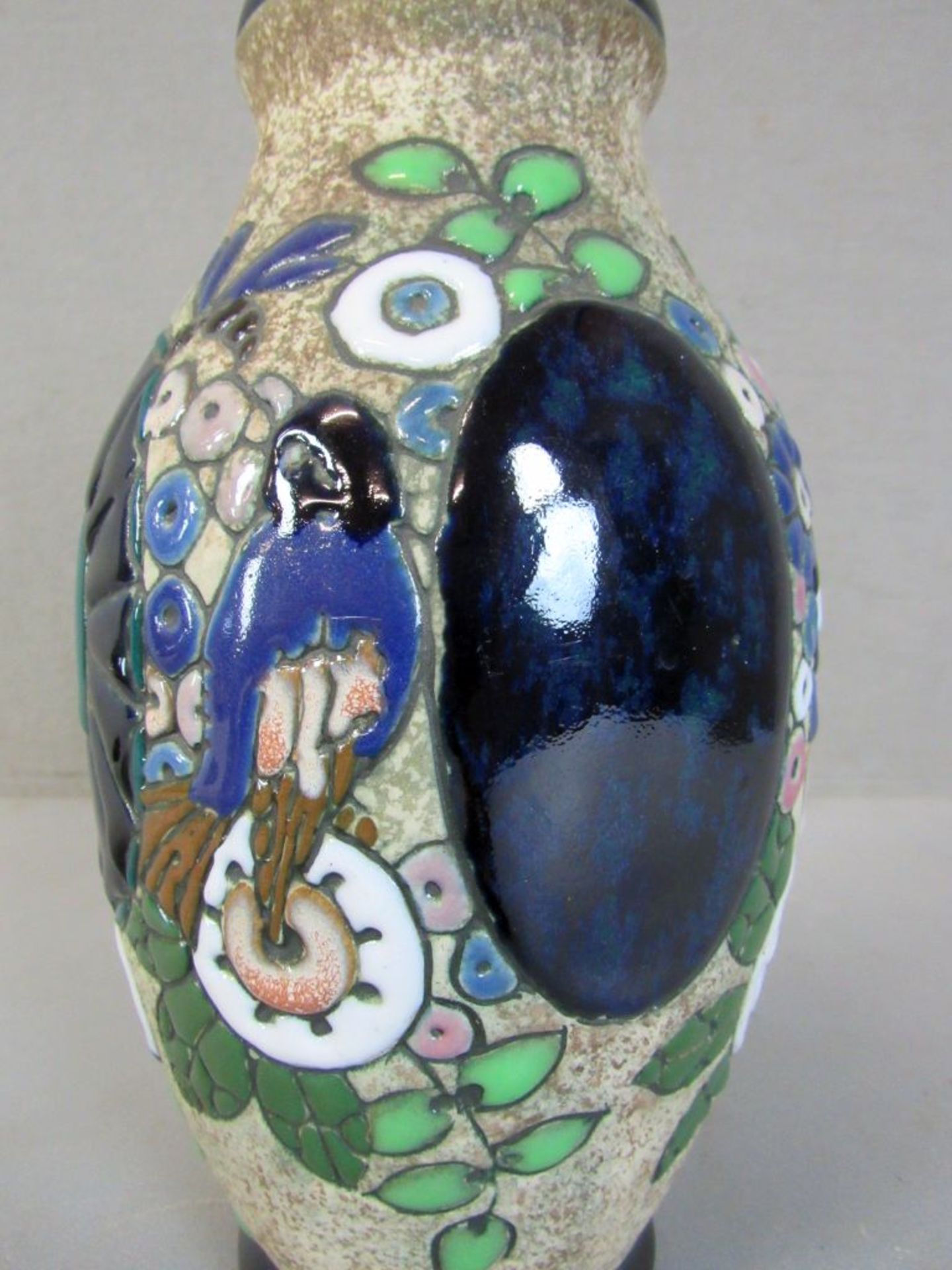 Jugendstil Vase lasierte Keramik 28cm - Image 3 of 5