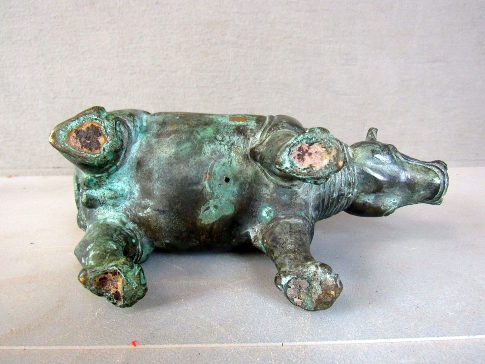 Skulptur Nashorn wohl Bronze ca.30cm - Image 7 of 7