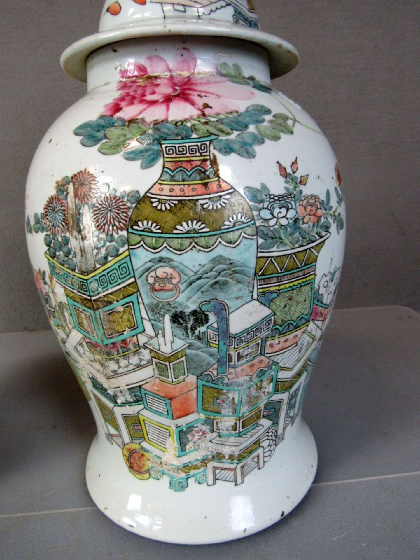 Paar antike asiatische Vasen gemarkt - Image 3 of 10