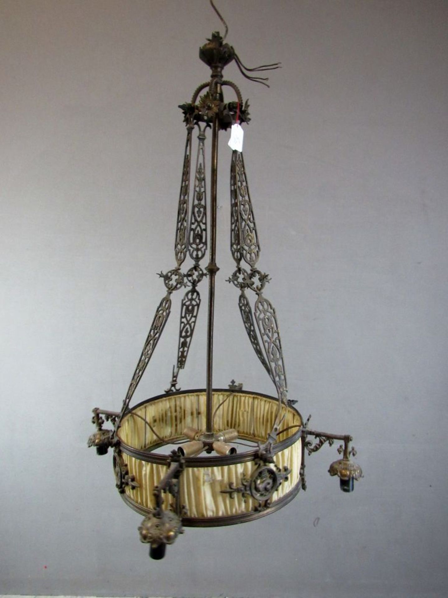 Deckenlampe um 1910 Bronzeguß ca.95cm