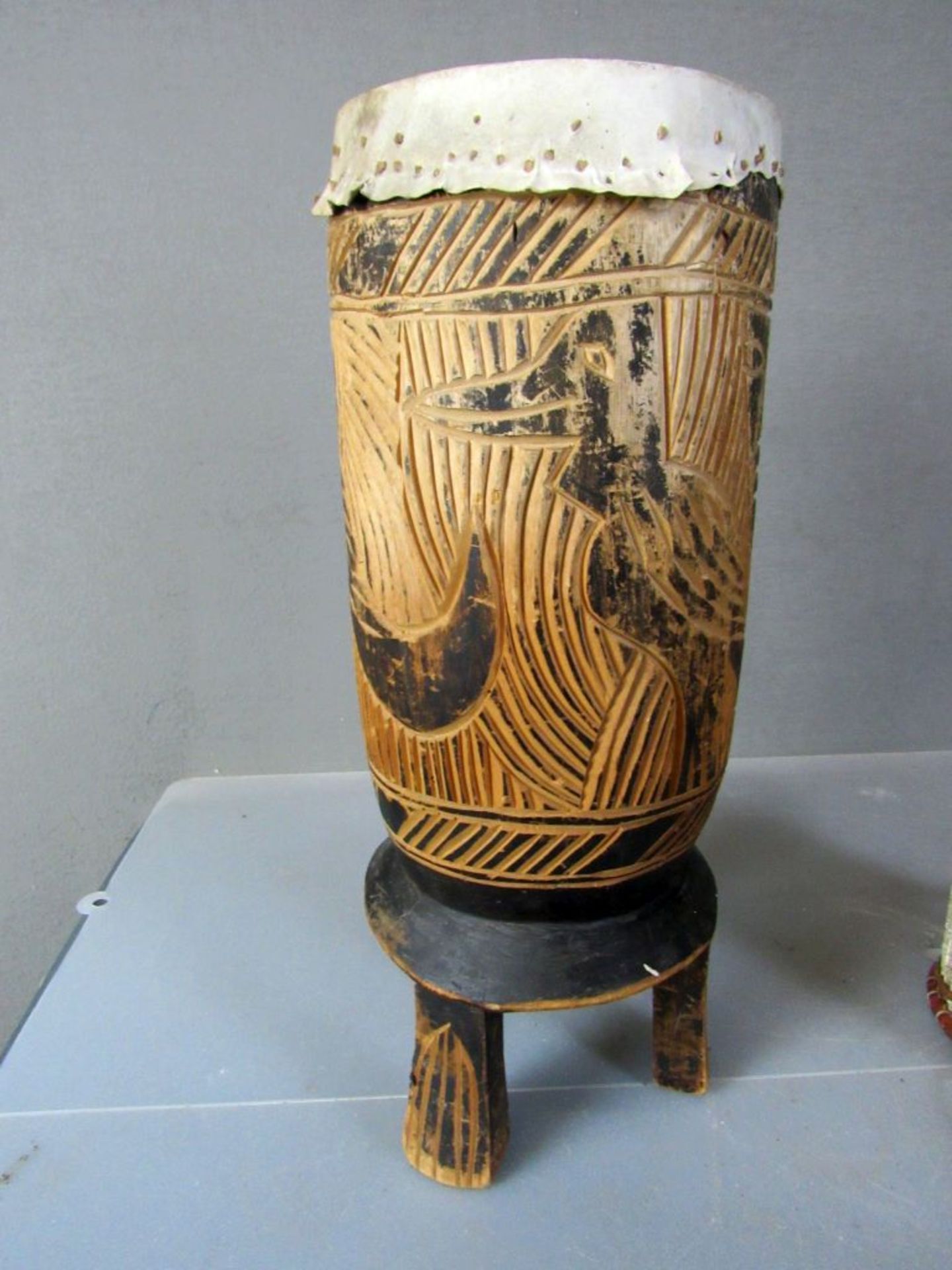 Zwei afrikanische Trommeln 40cm und - Bild 4 aus 4