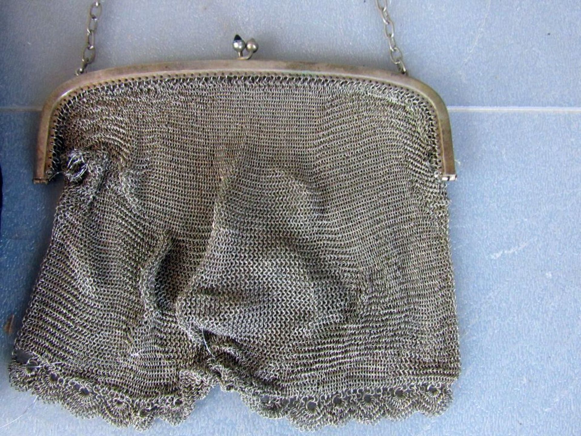 Antike Damenhandtasche mit 800er - Bild 2 aus 10