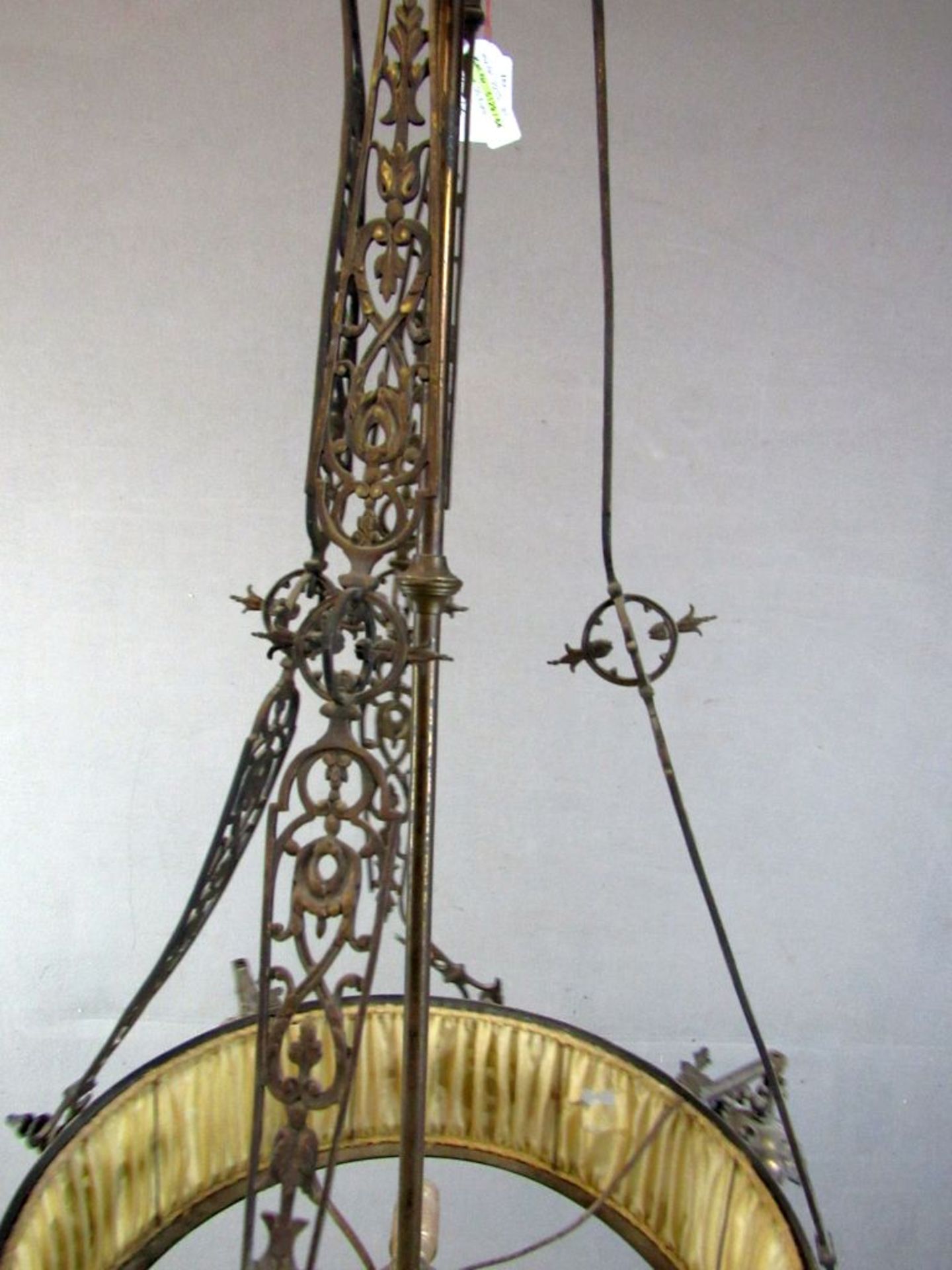 Deckenlampe um 1910 Bronzeguß ca.95cm - Bild 4 aus 9