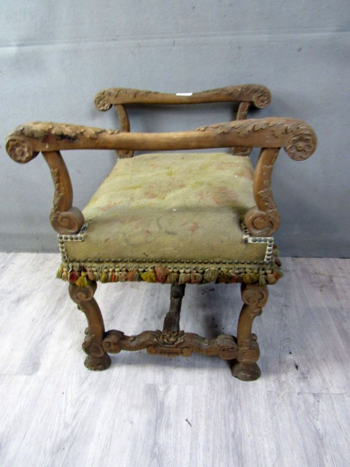 Antiker barocker Stuhl Eiche Shabby - Image 4 of 8