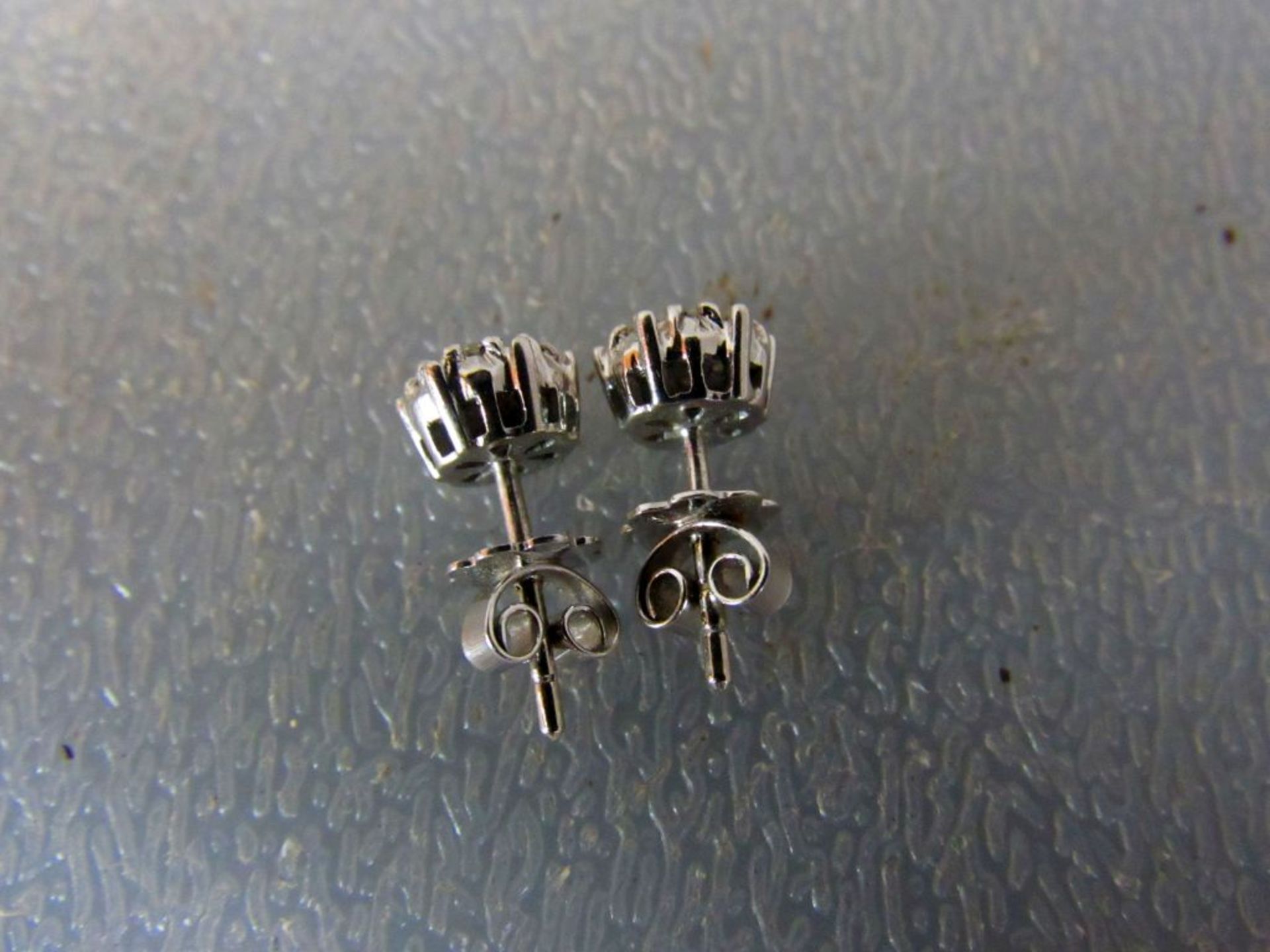 Paar Ohrringe besetzt mit Diamant 585 - Bild 6 aus 7