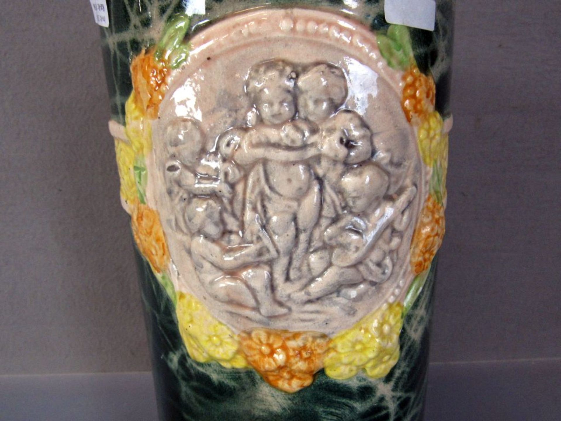 Vase Jugendstil Keramik Medaillon mit - Image 3 of 7