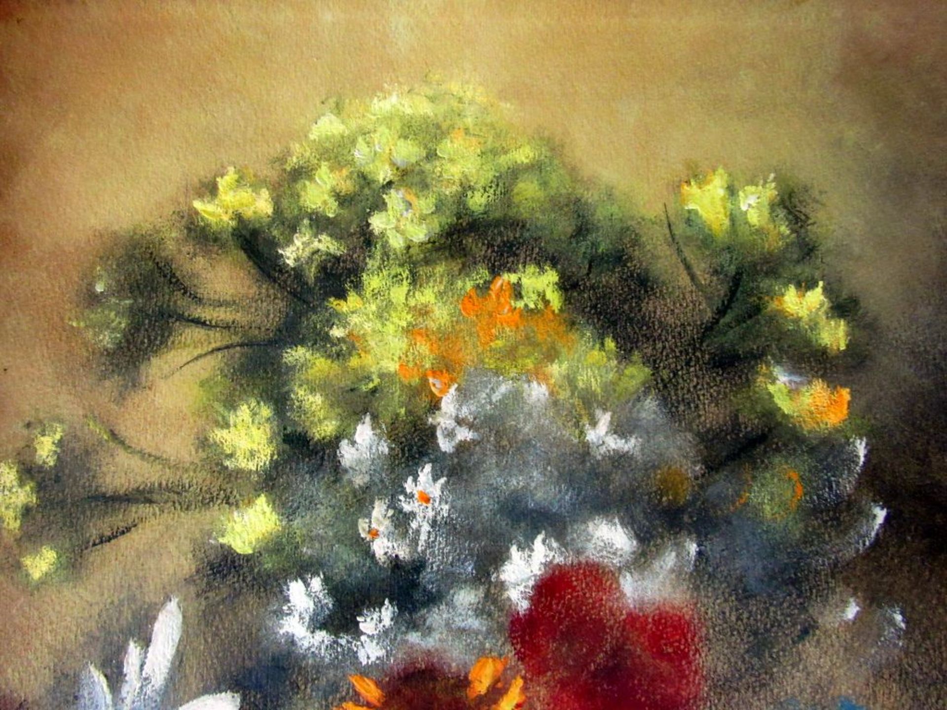 Gemälde Blumenstillleben unleserlich - Bild 4 aus 7