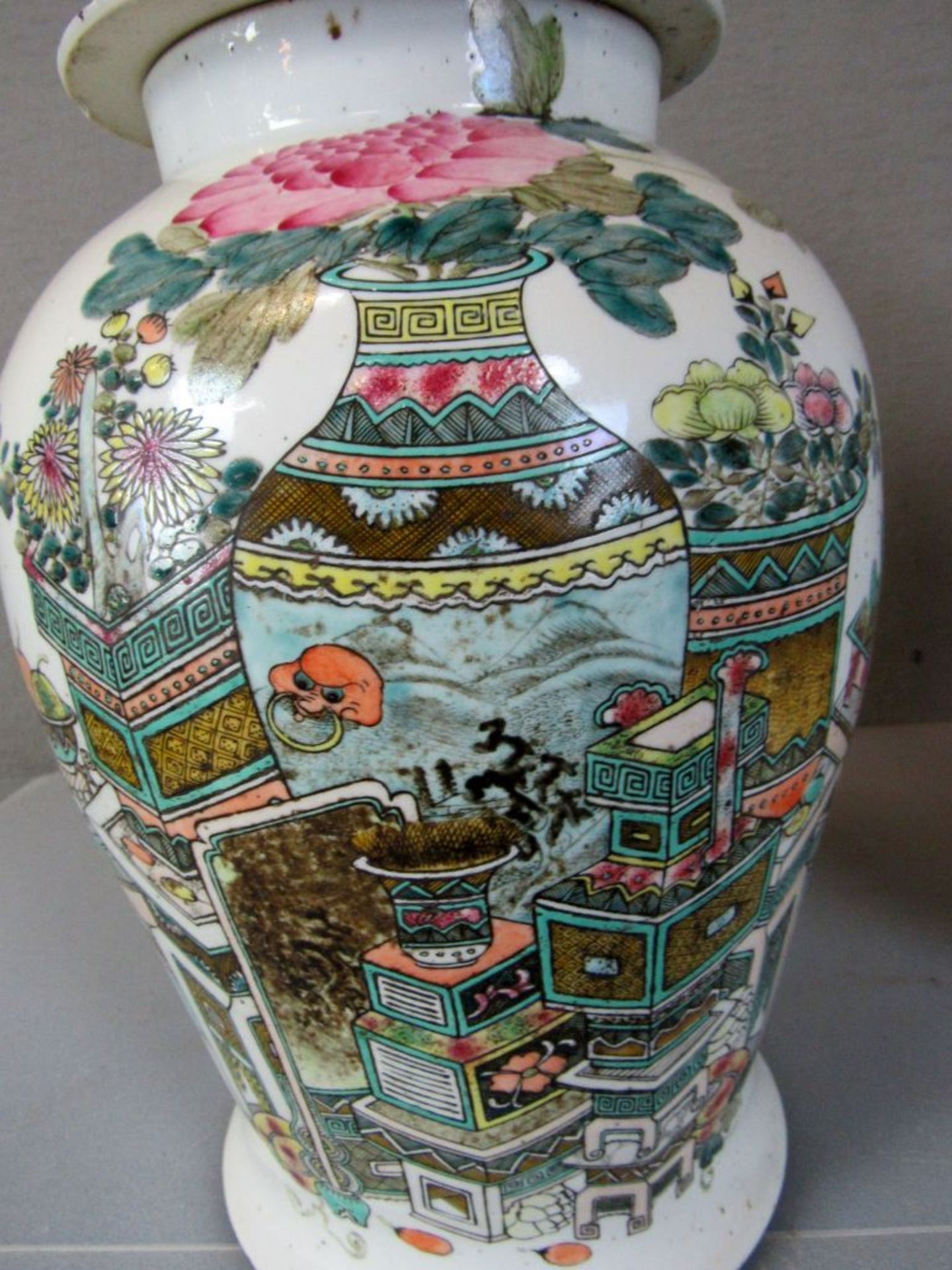 Paar antike asiatische Vasen gemarkt - Image 9 of 10
