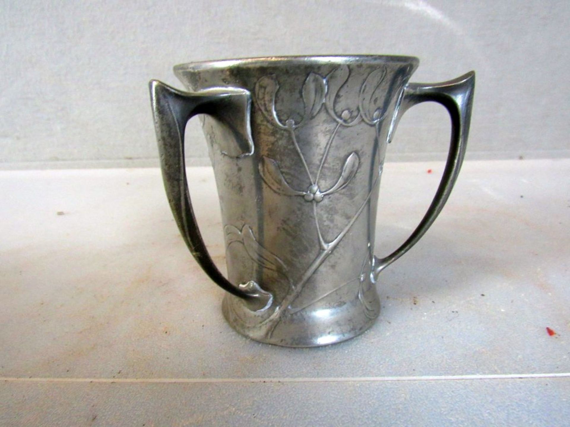 Jugendstil Kaiserzinn Vase drei - Bild 4 aus 6