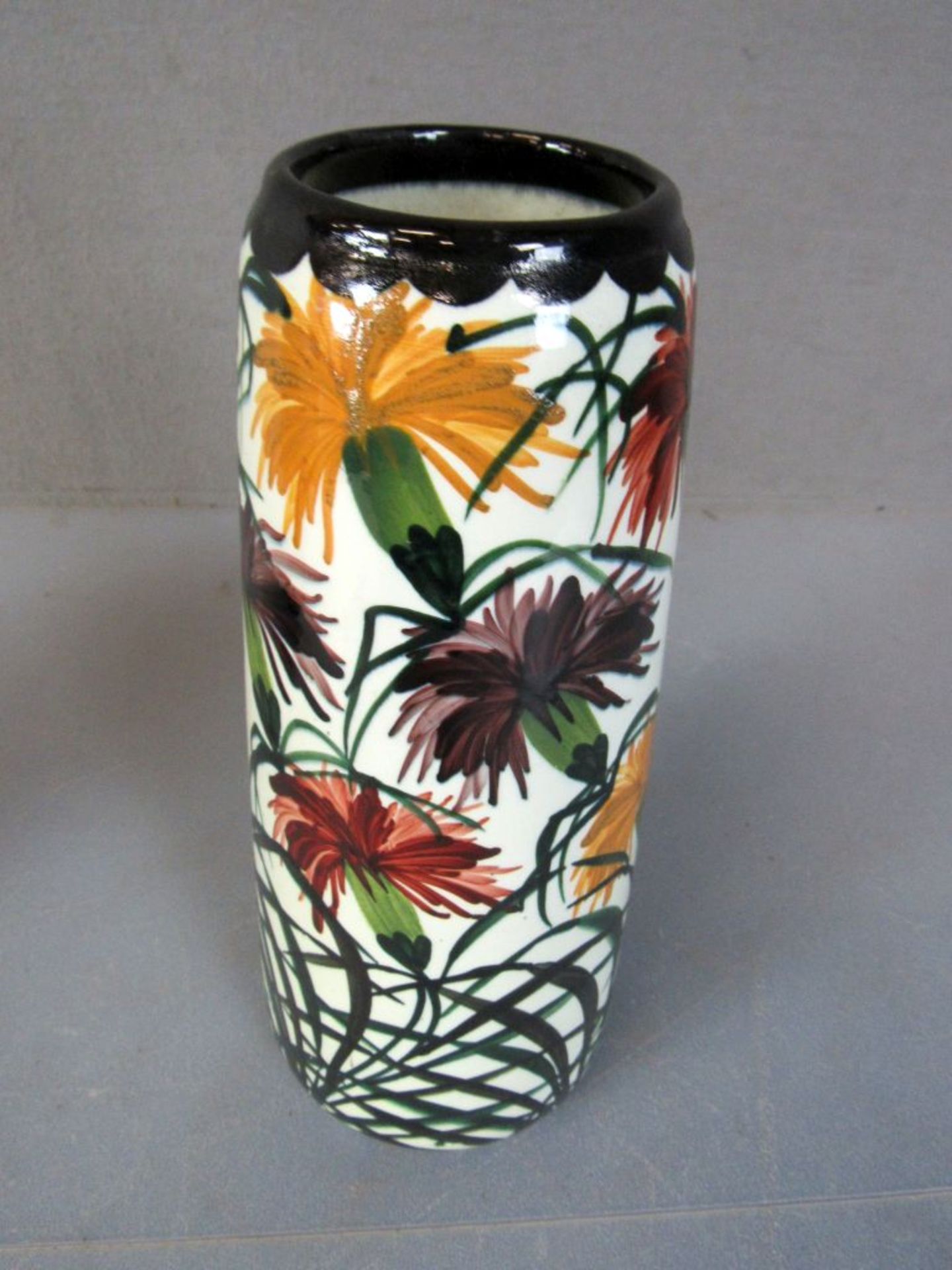 Vase Jugendstil lasierte Kermaik - Bild 2 aus 5