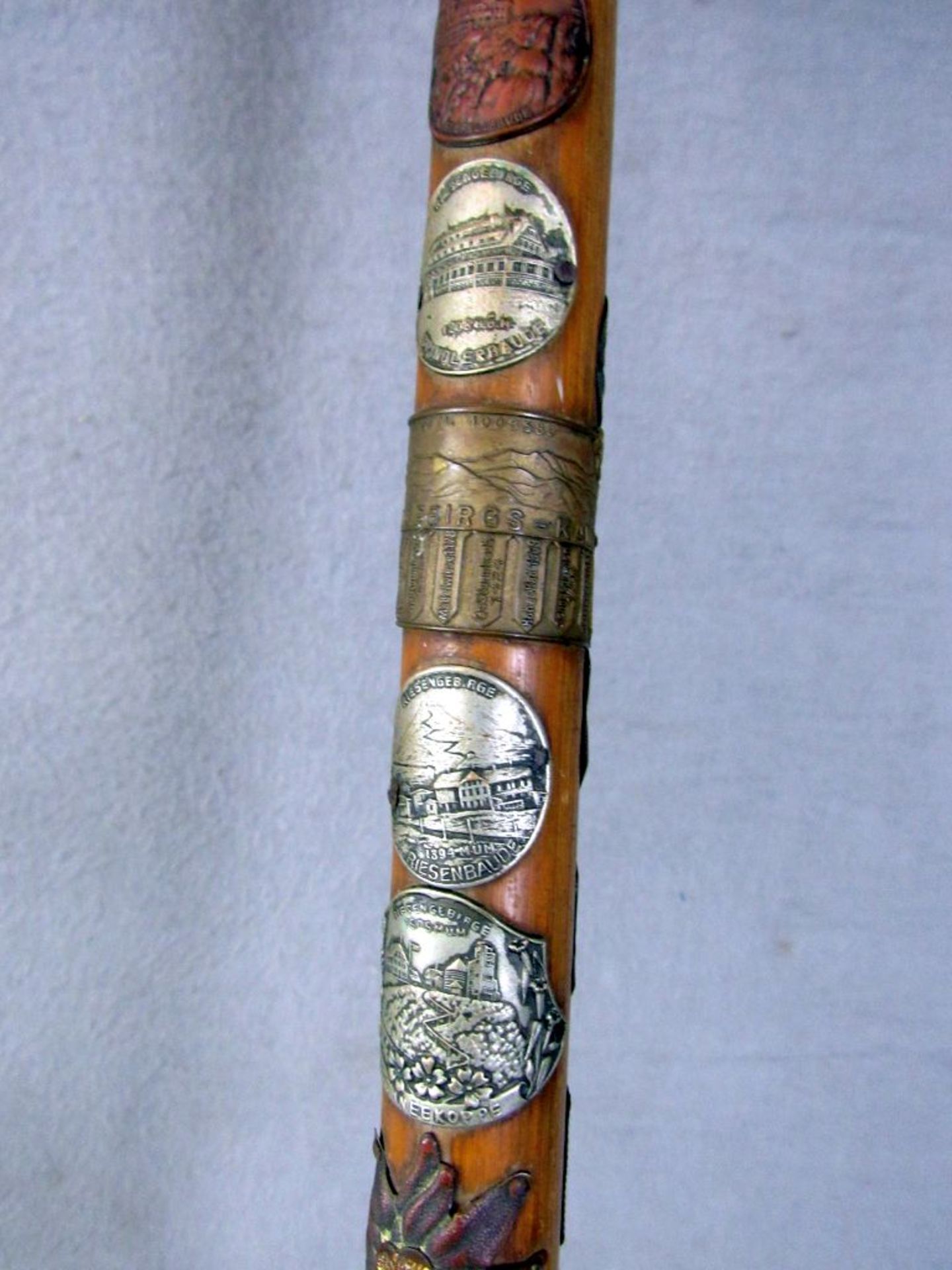 Antiker Gehstock Griff in Metallmontur - Bild 6 aus 9