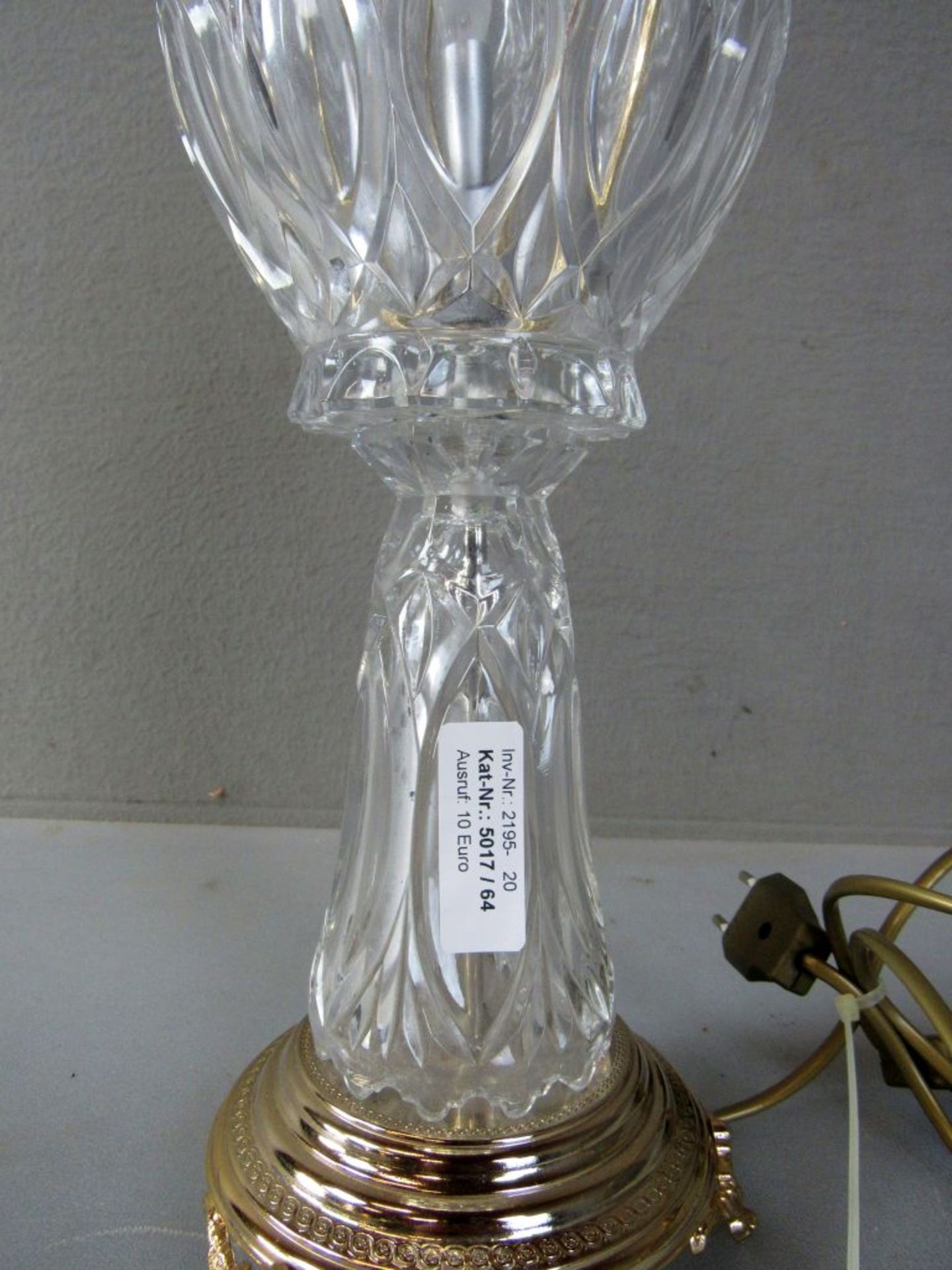Kristllglaslampe auf Sockel 47cm - Bild 3 aus 5