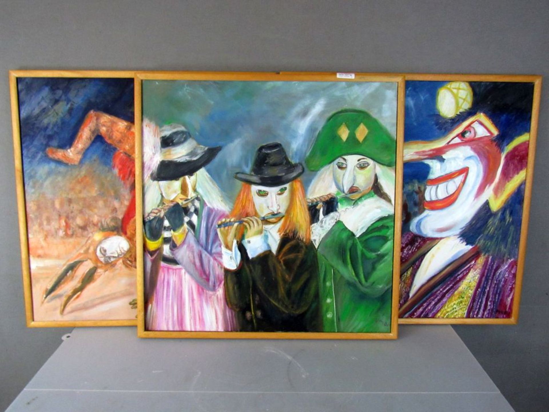 Drei Gemälde Öl auf Leinwand 78x78cm - Image 10 of 10