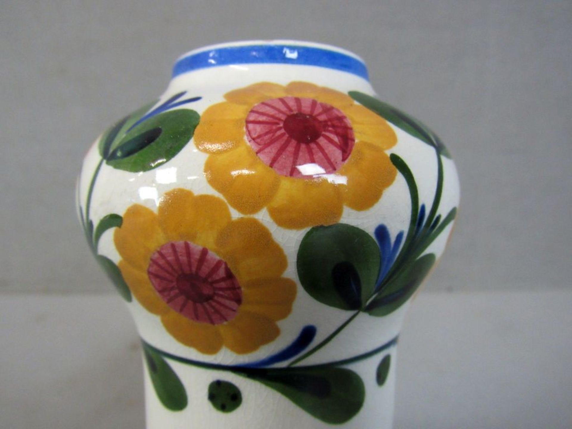 Jugendstil Vase lasierte Keramik - Bild 3 aus 4