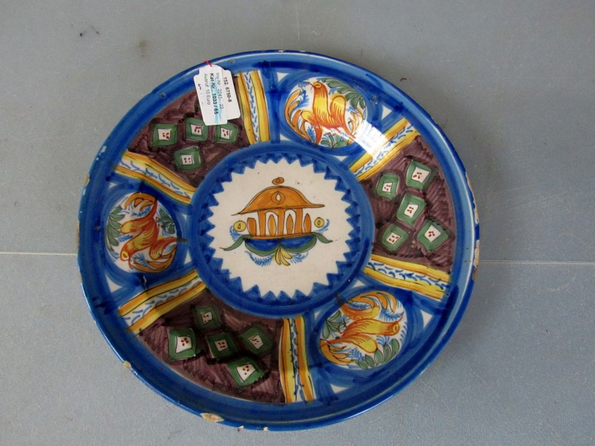 Antiker Teller Keramik Spanien 31cm