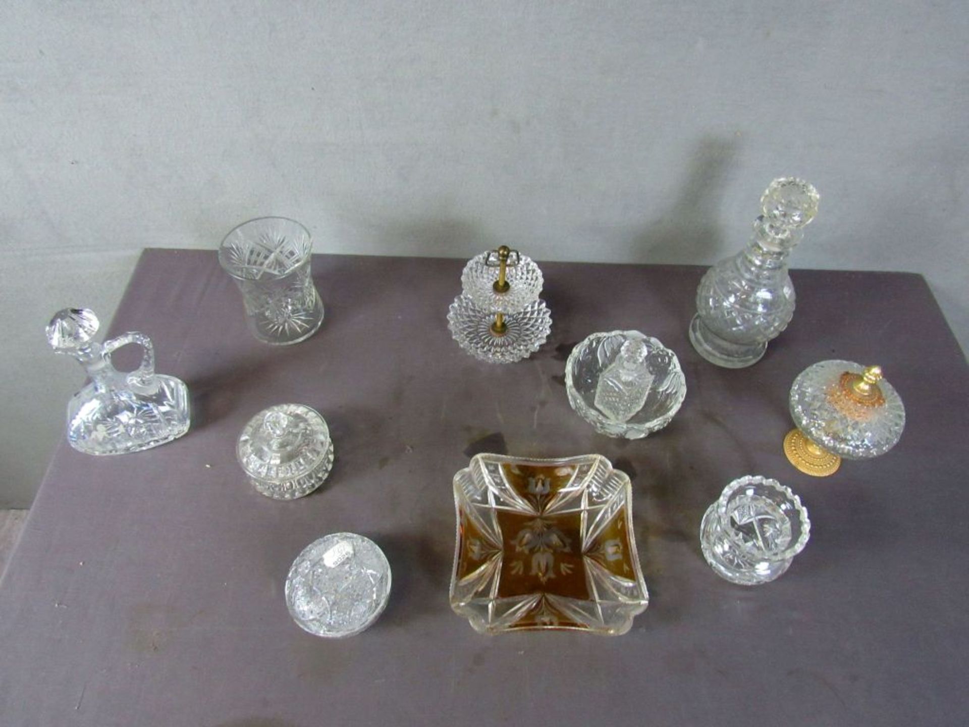 Konvolut Kristallglas Deckeldosen - Bild 2 aus 7