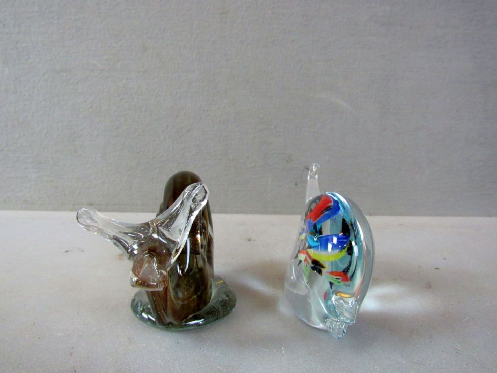 Zwei Glasskulpturen Vintage Fisch und - Bild 5 aus 7