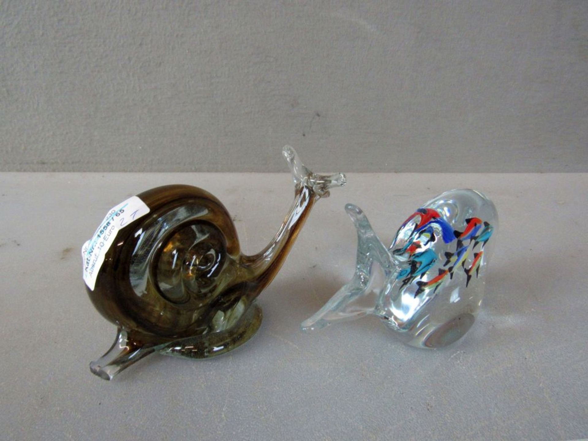 Zwei Glasskulpturen Vintage Fisch und - Bild 6 aus 7