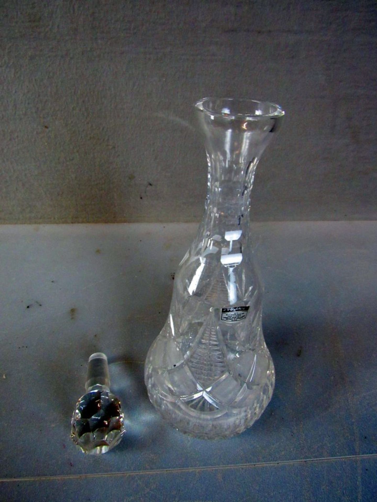 Große Kristallglas Karaffe 37cm - Bild 7 aus 7
