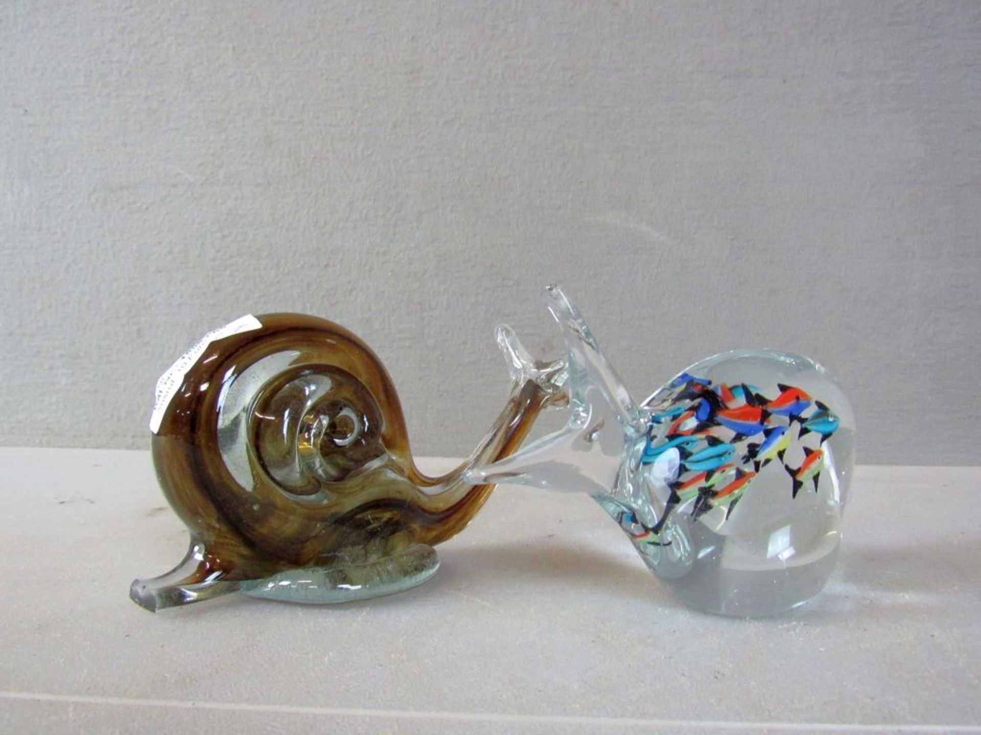 Zwei Glasskulpturen Vintage Fisch und - Bild 7 aus 7