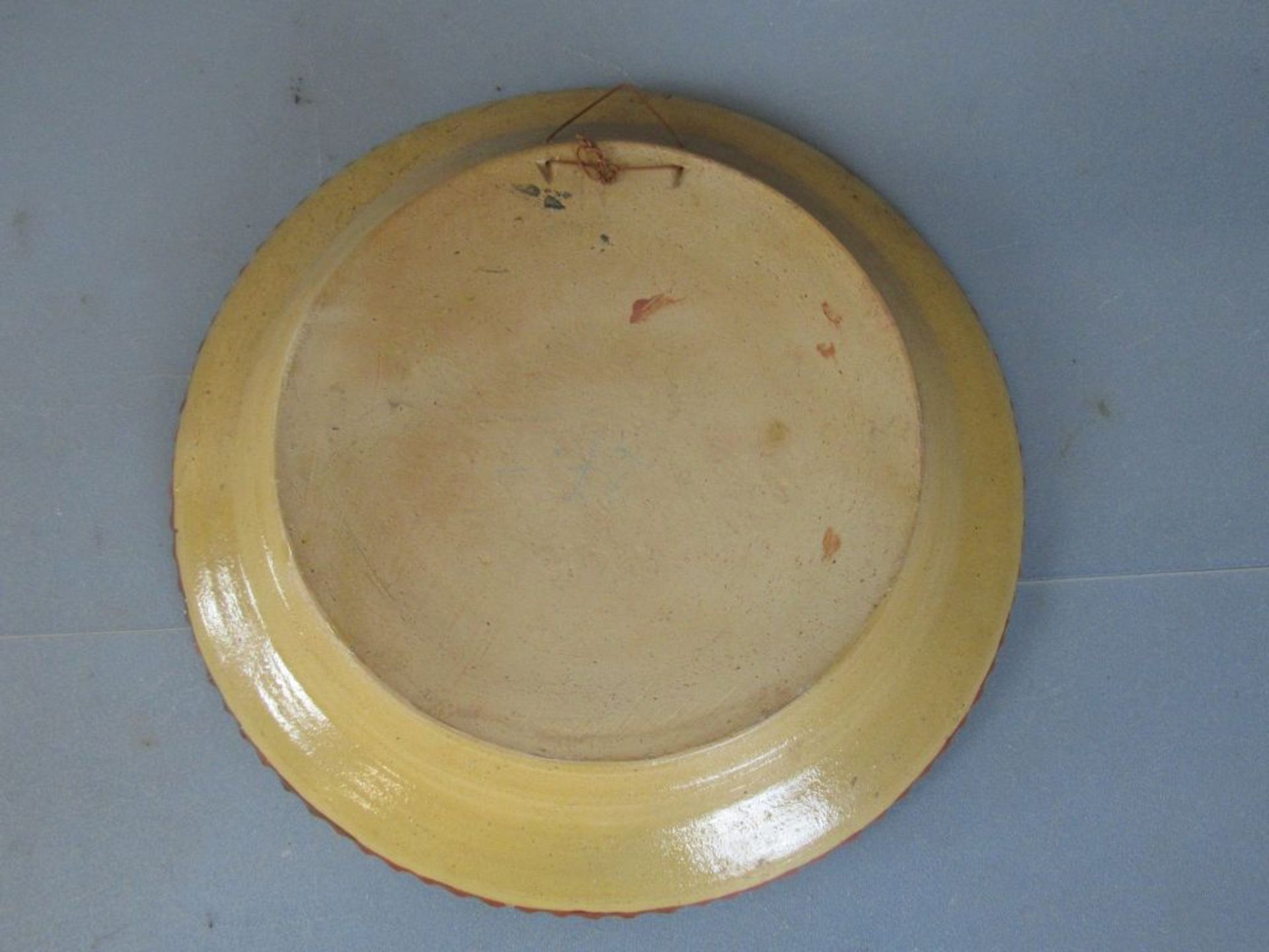 Große Schale lasierte Keramik 41cm - Bild 6 aus 6