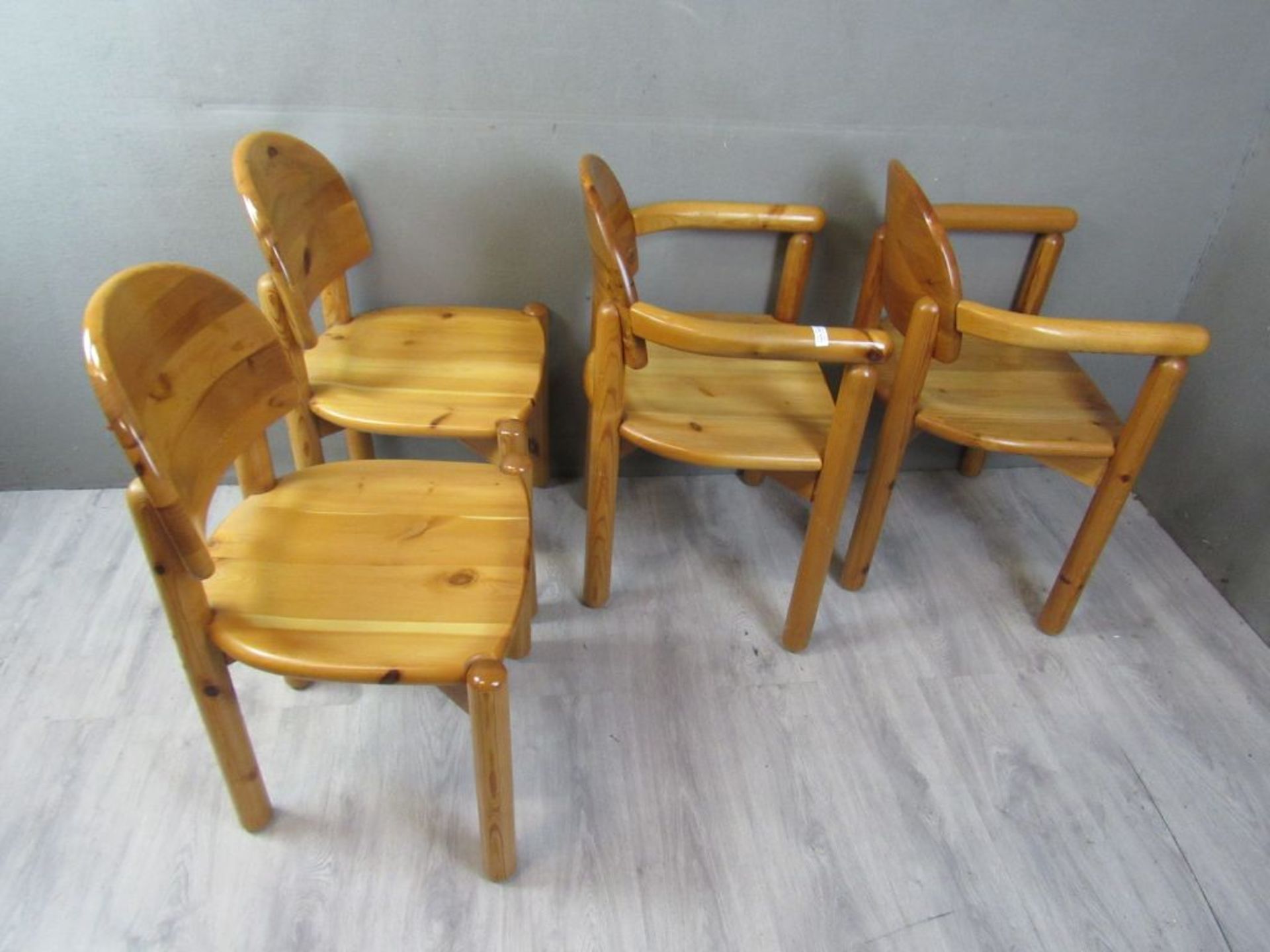 Vier Designerstühle 70er Jahre Kiefer - Image 4 of 5