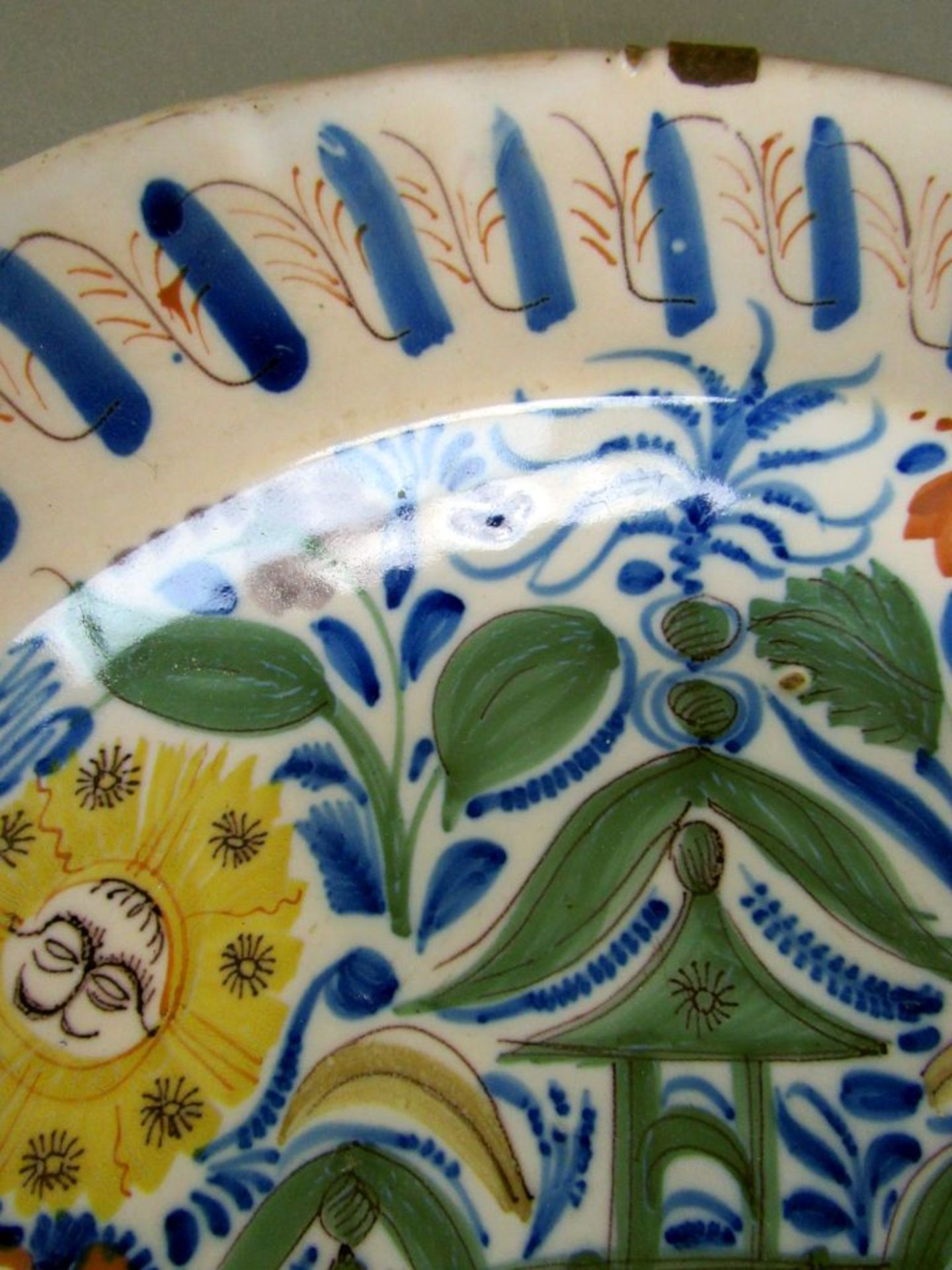 Antiker Teller Keramik wohl Spanien - Image 3 of 8
