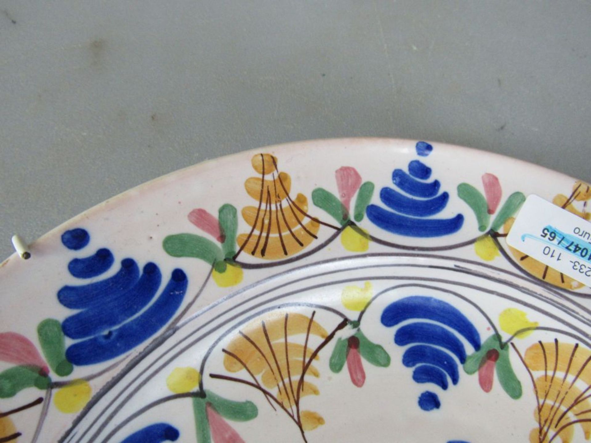 Schöner Keramikteller handbemalt 29cm - Bild 4 aus 6