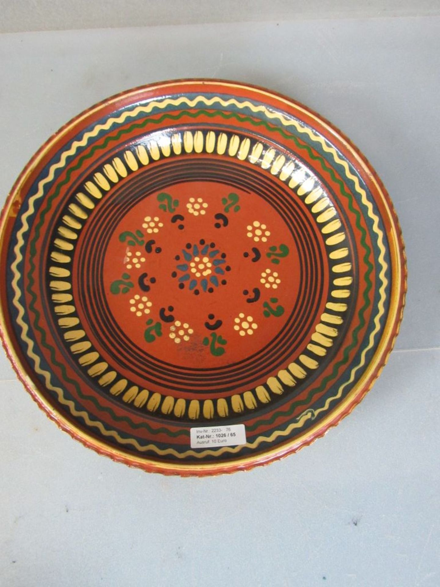 Große Schale lasierte Keramik 41cm