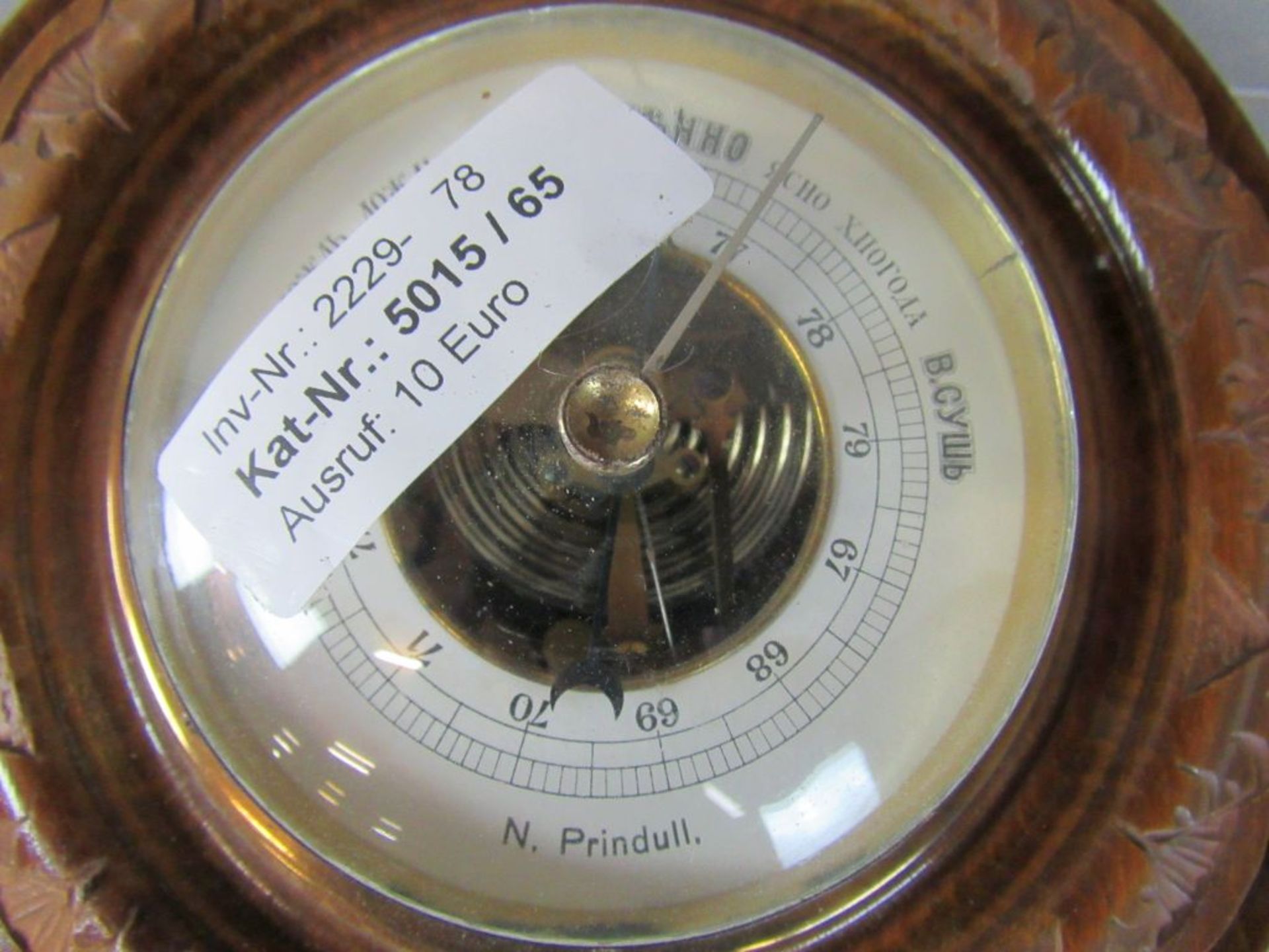 Antikes Wandbarometer 18cm - Image 3 of 6