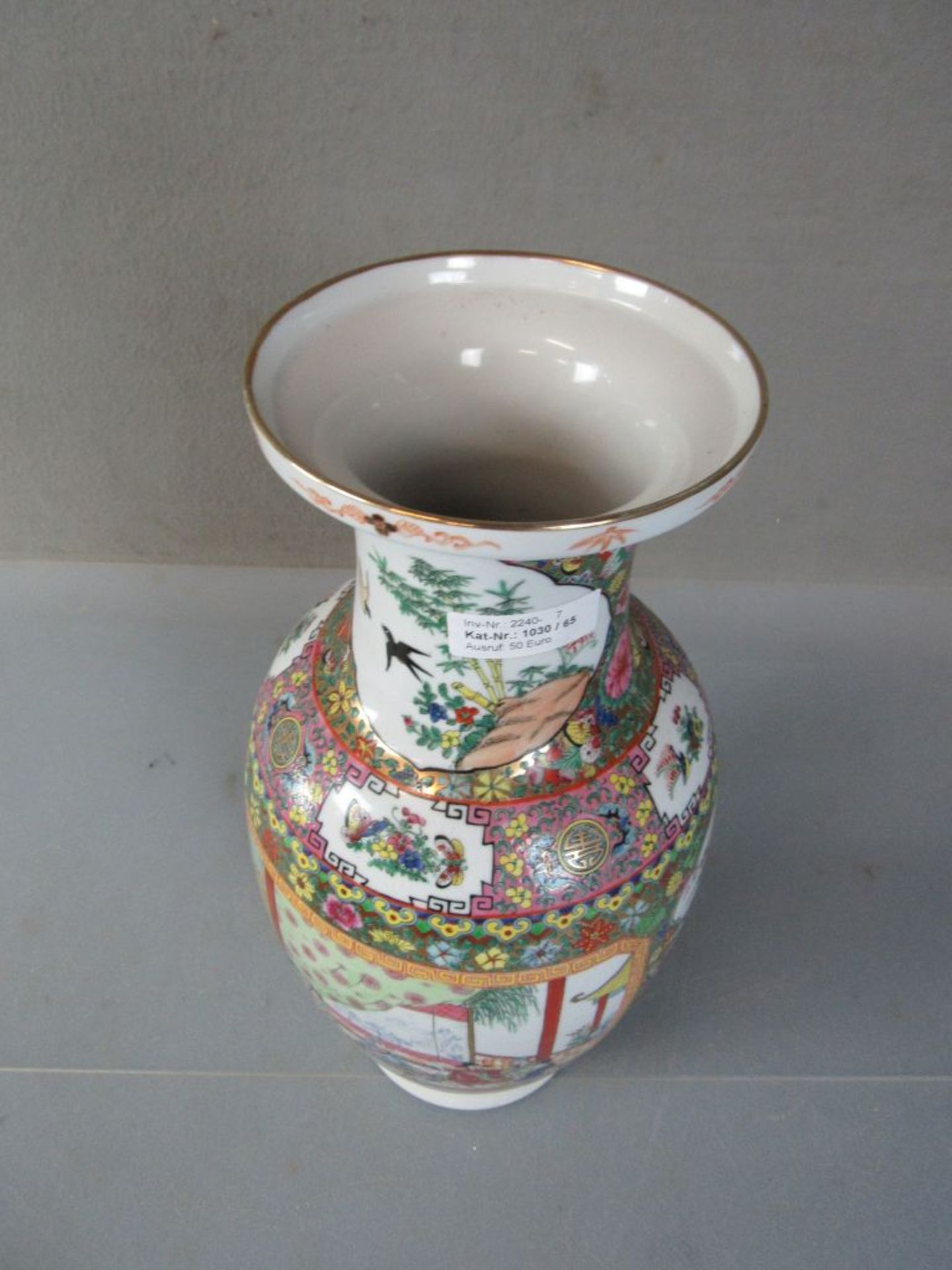 Große chinesische Vase Vanille rosé - Bild 2 aus 7