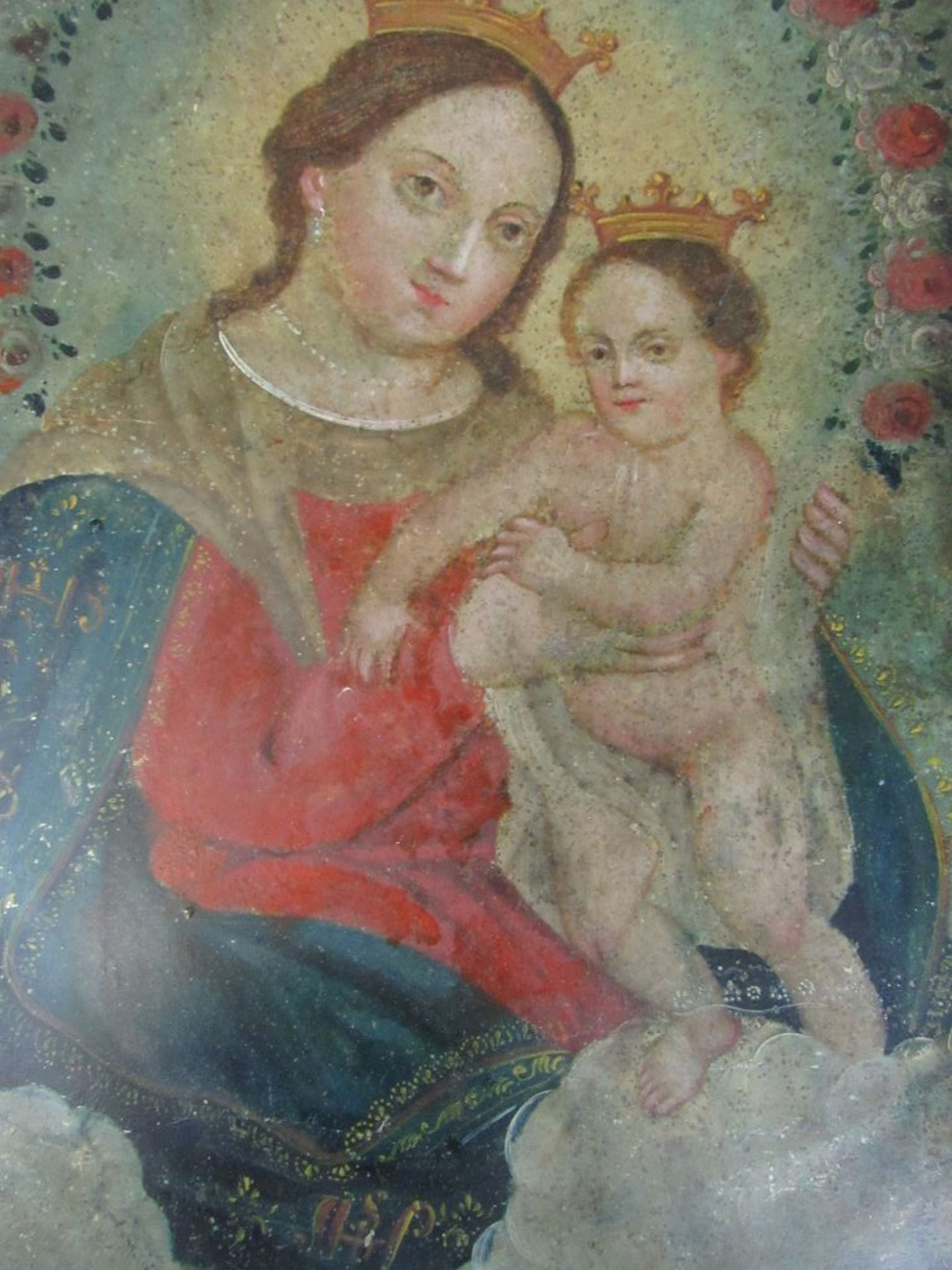 Heiligenbild auf Metall gemalt