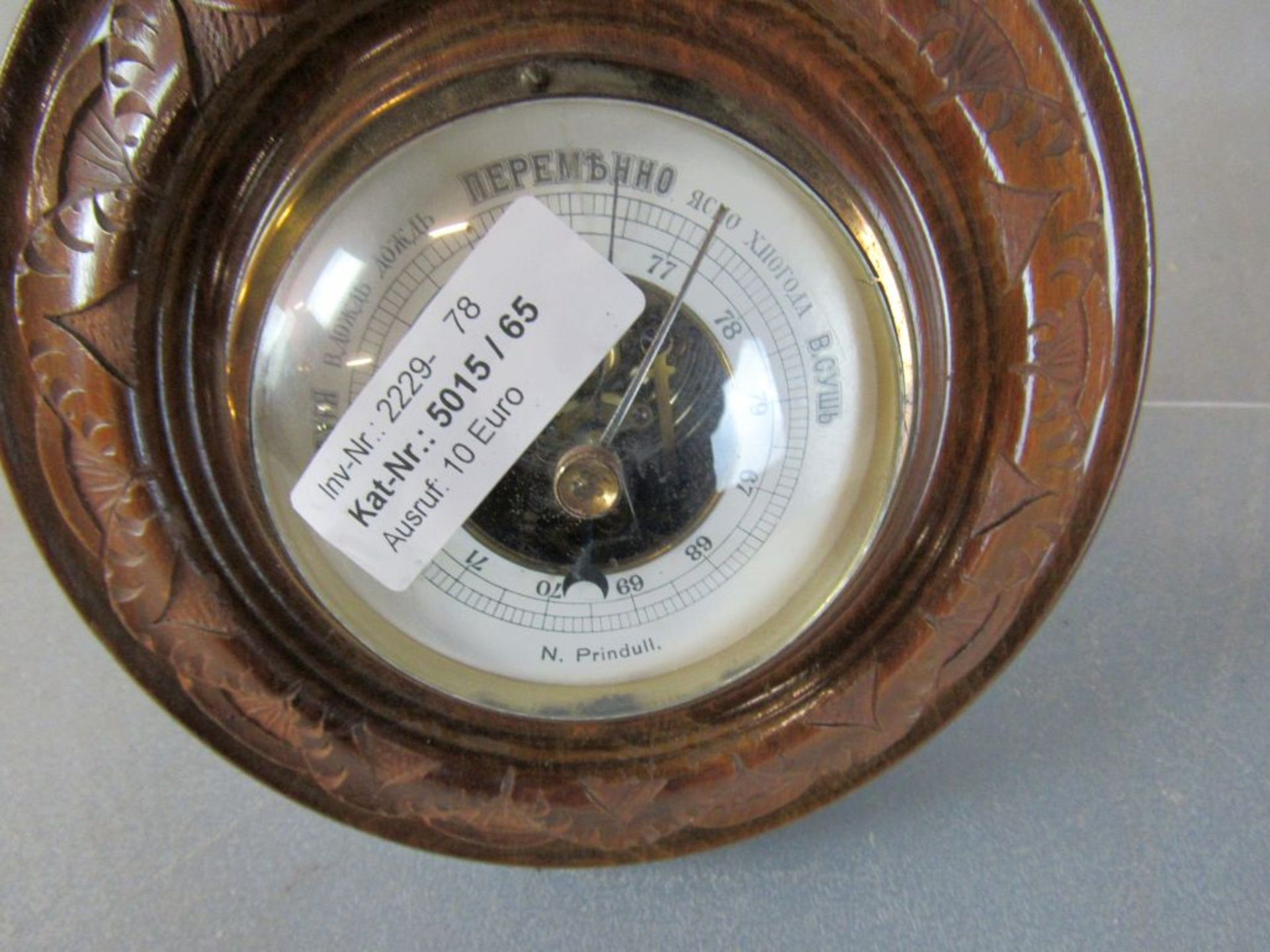 Antikes Wandbarometer 18cm - Image 5 of 6