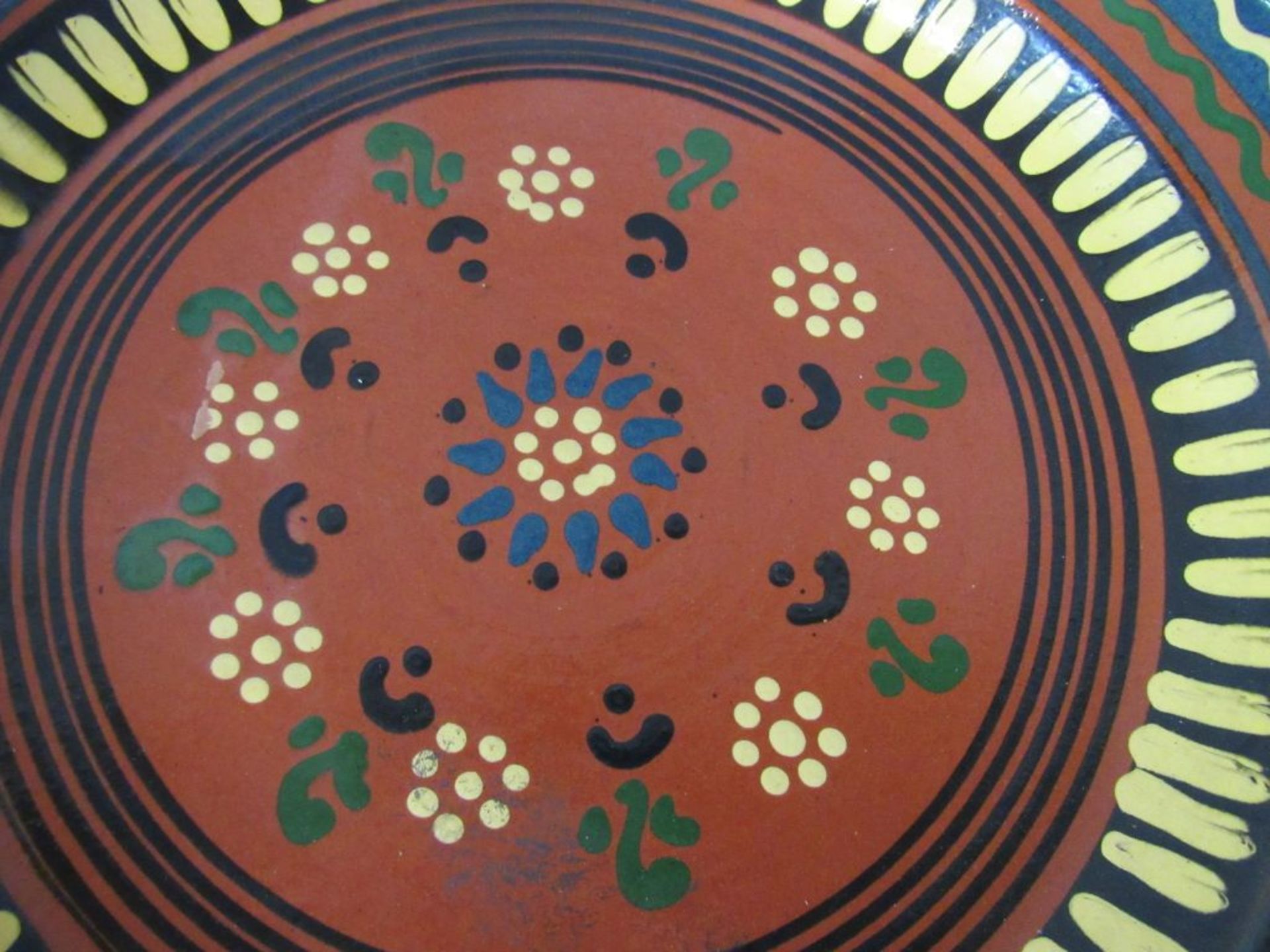 Große Schale lasierte Keramik 41cm - Bild 3 aus 6