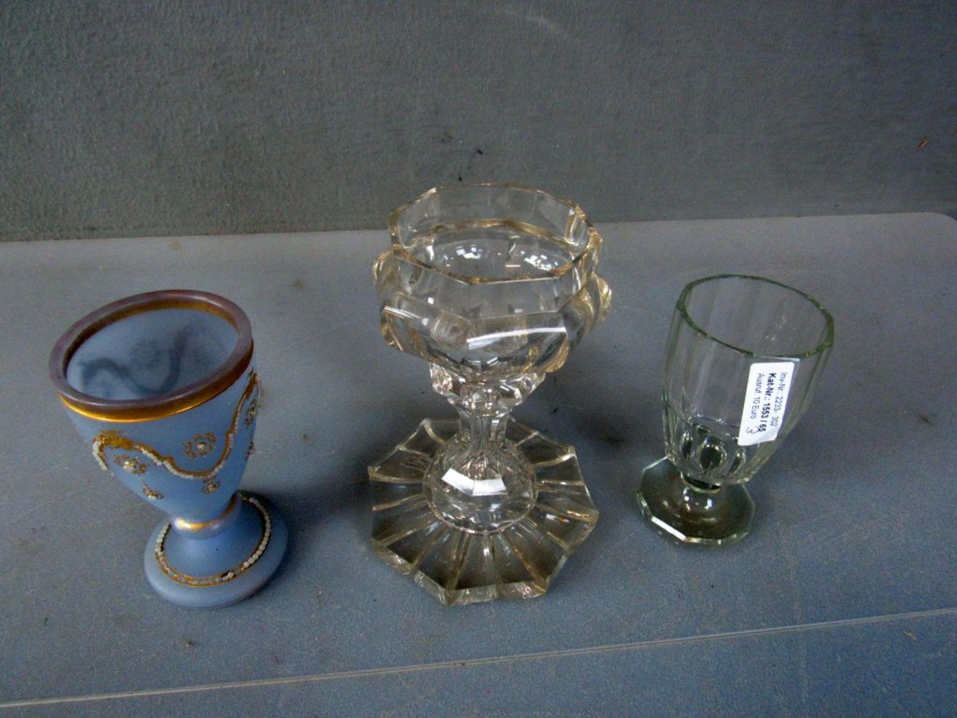Konvolut drei Glasvasen Pokale - Bild 7 aus 7