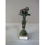 Bronzeskulptur Mann mit Schafbock 21cm