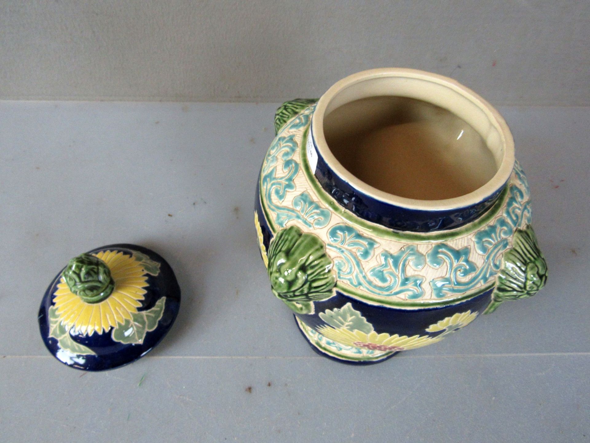 Amphorenvase lasierte Keramik Majolika - Image 7 of 8